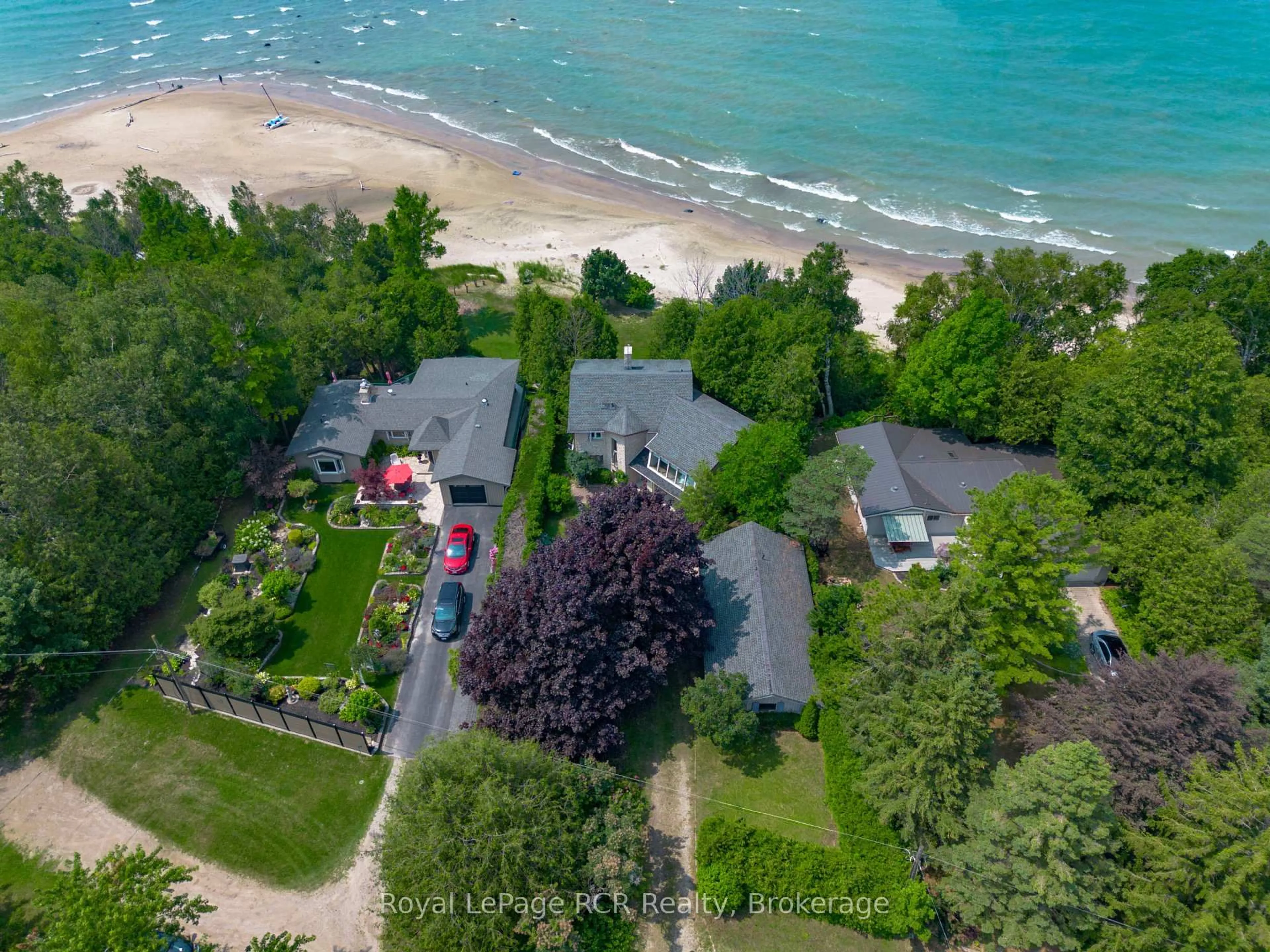 A pic from outside/outdoor area/front of a property/back of a property/a pic from drone, water/lake/river/ocean view for 5 Spark Lane, Kincardine Ontario N2Z 2X6