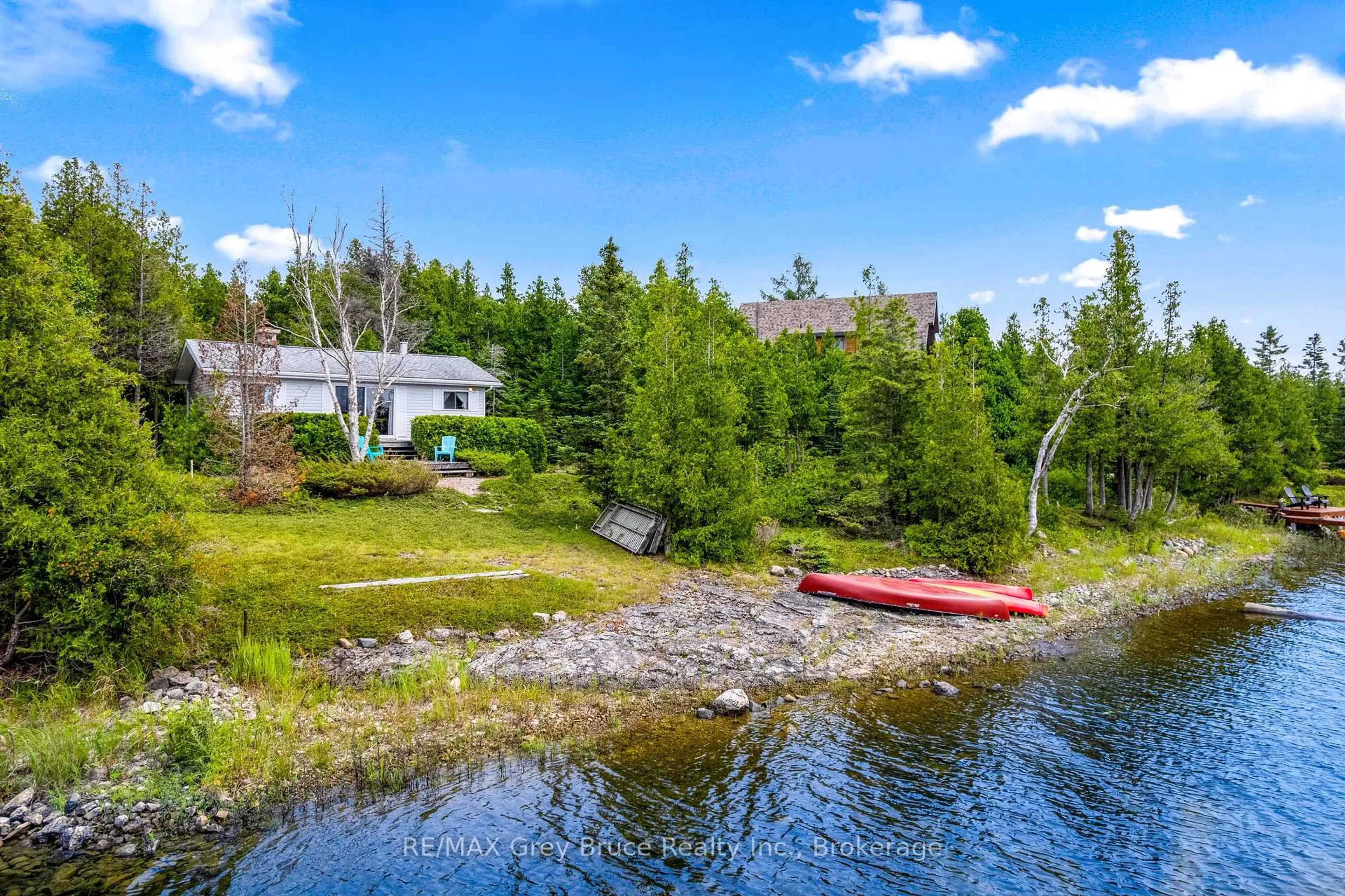 A pic from outside/outdoor area/front of a property/back of a property/a pic from drone, water/lake/river/ocean view for 263 Eagle Rd, Northern Bruce Peninsula Ontario N0H 2R0