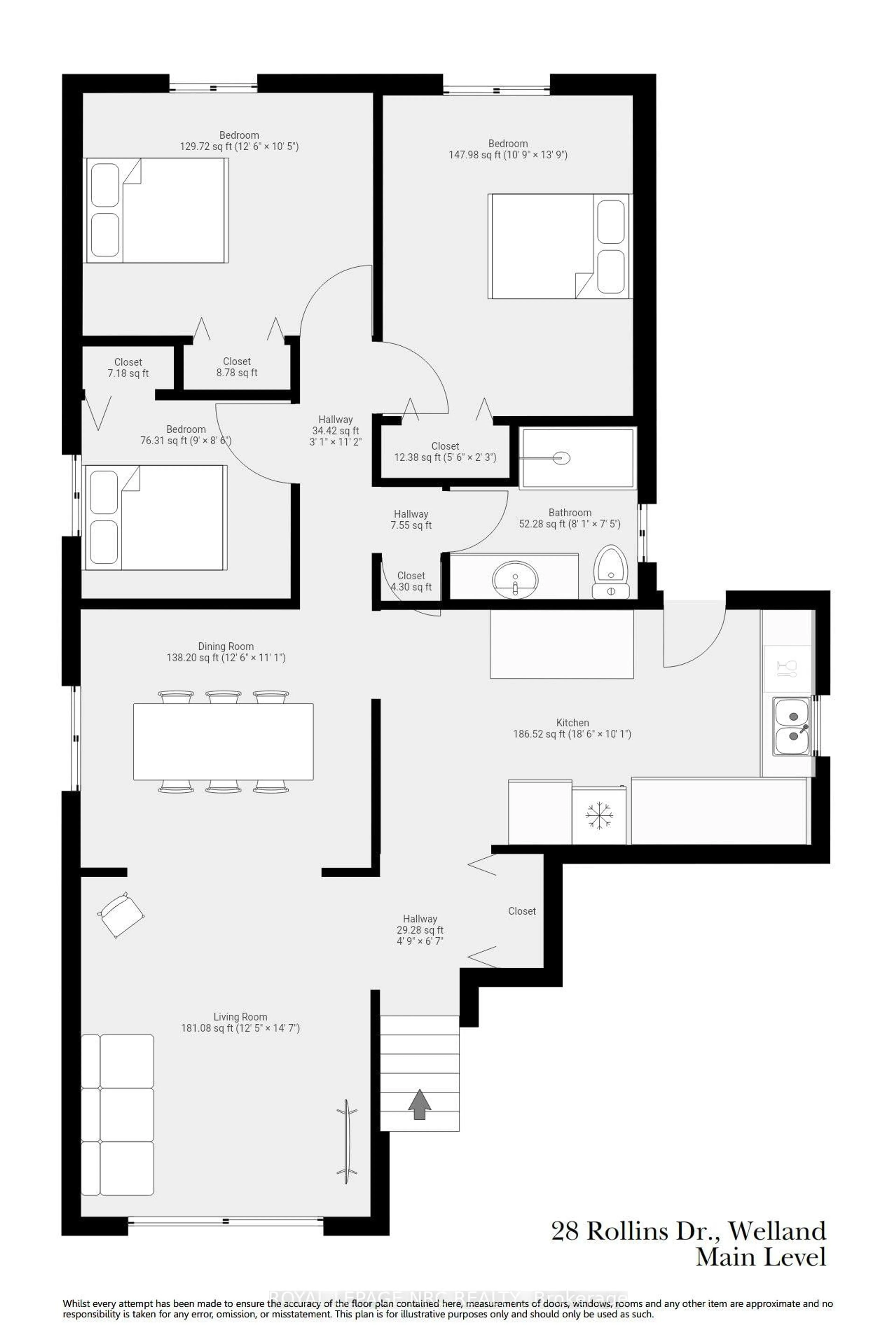 Floor plan for 28 Rollins Dr, Welland Ontario L3C 6Z8