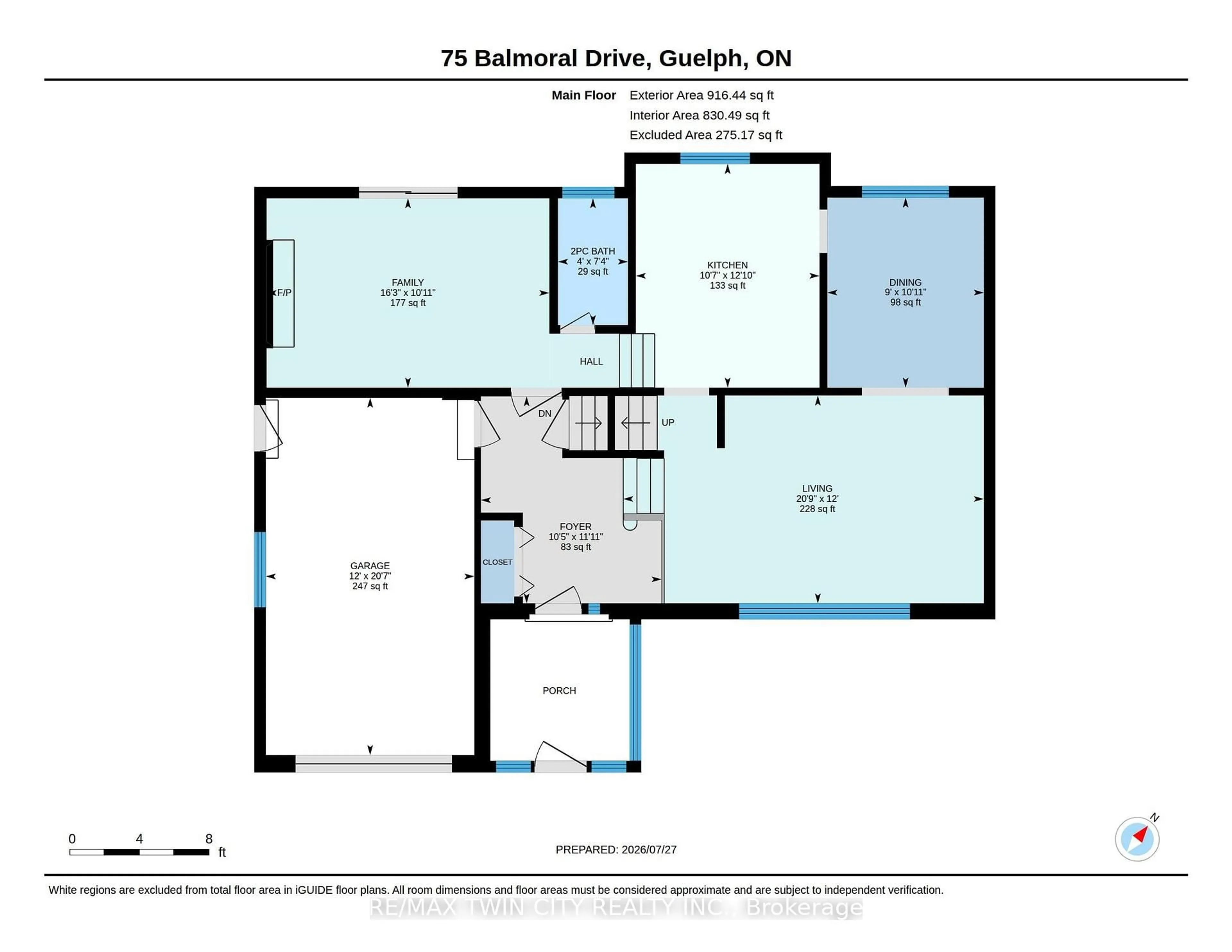 Floor plan for 75 Balmoral Dr, Guelph Ontario N1E 3N7