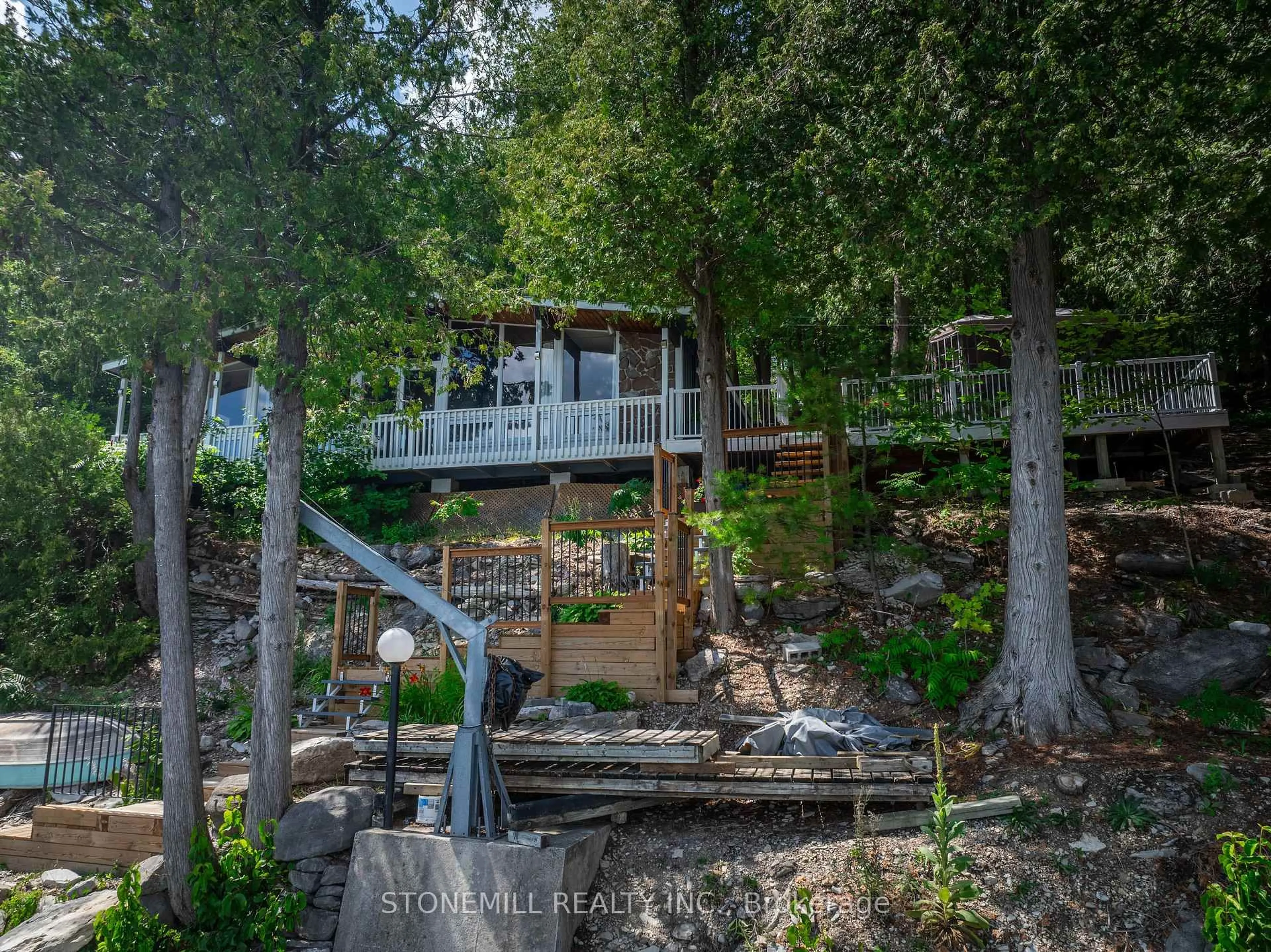 A pic from outside/outdoor area/front of a property/back of a property/a pic from drone, water/lake/river/ocean view for 56 Griffin Dr, Kawartha Lakes Ontario K0M 1K0