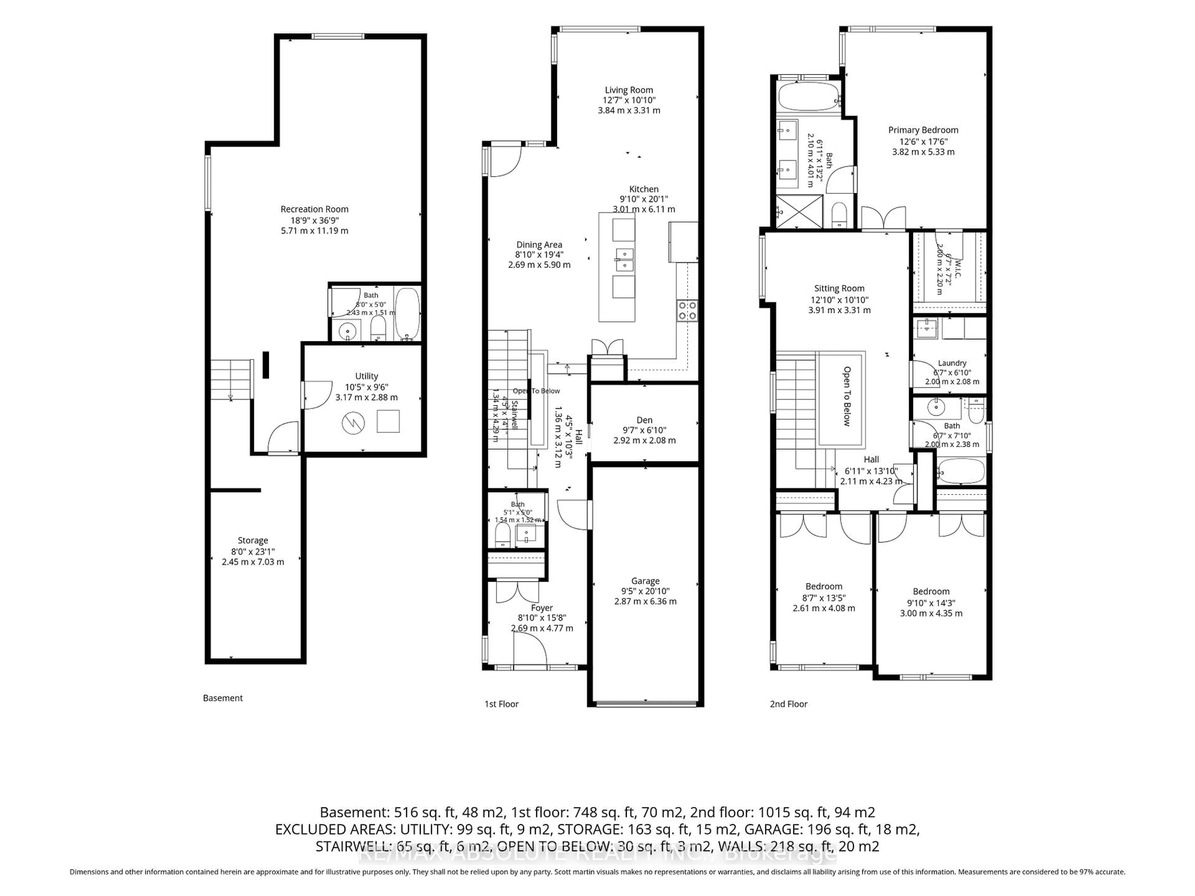 Floor plan for 1072 Lunar Glow Cres, Ottawa Ontario K4M 0J9