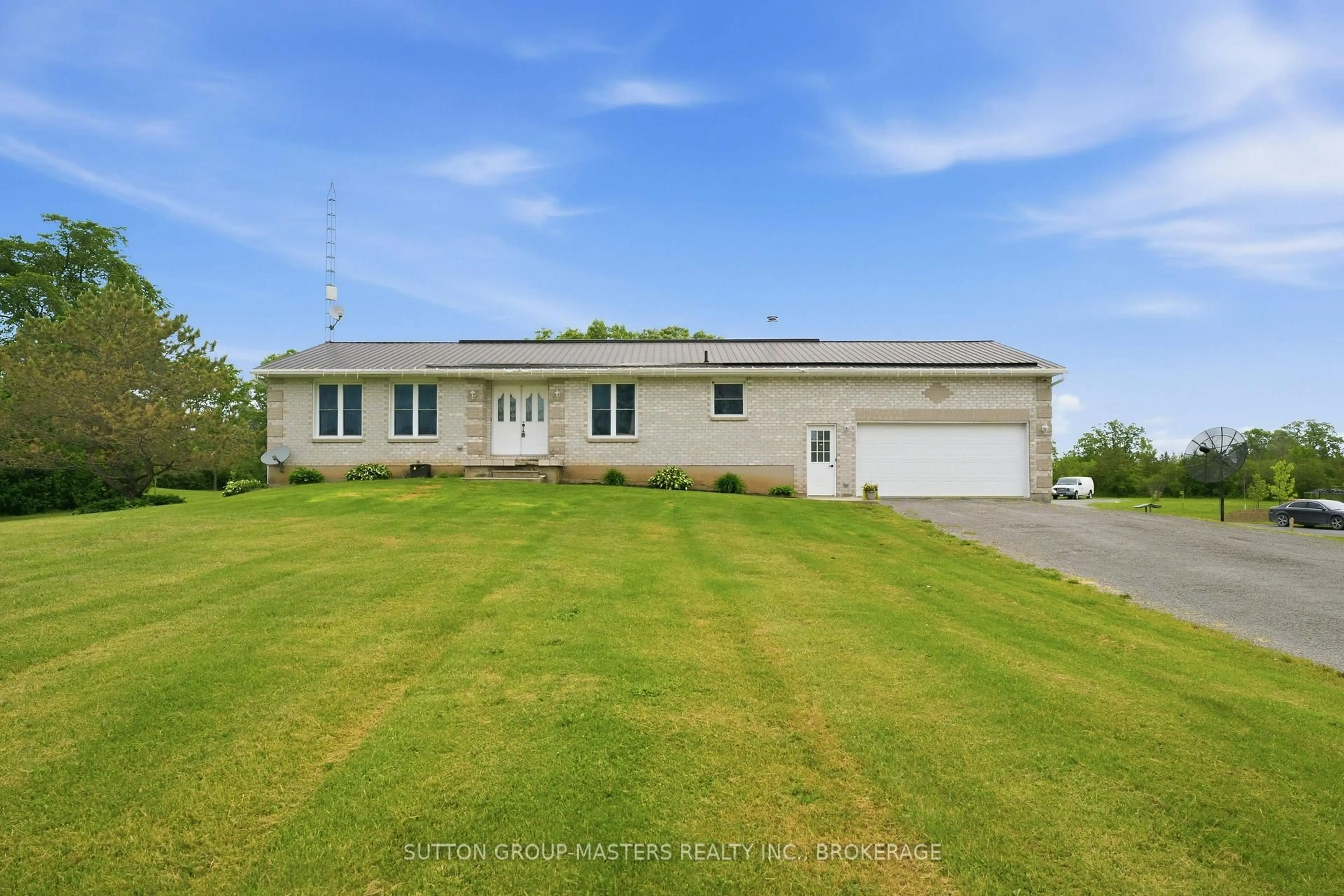 A pic from outside/outdoor area/front of a property/back of a property/a pic from drone, water/lake/river/ocean view for 446 Petworth Rd, Yarker Ontario K0K 3N0