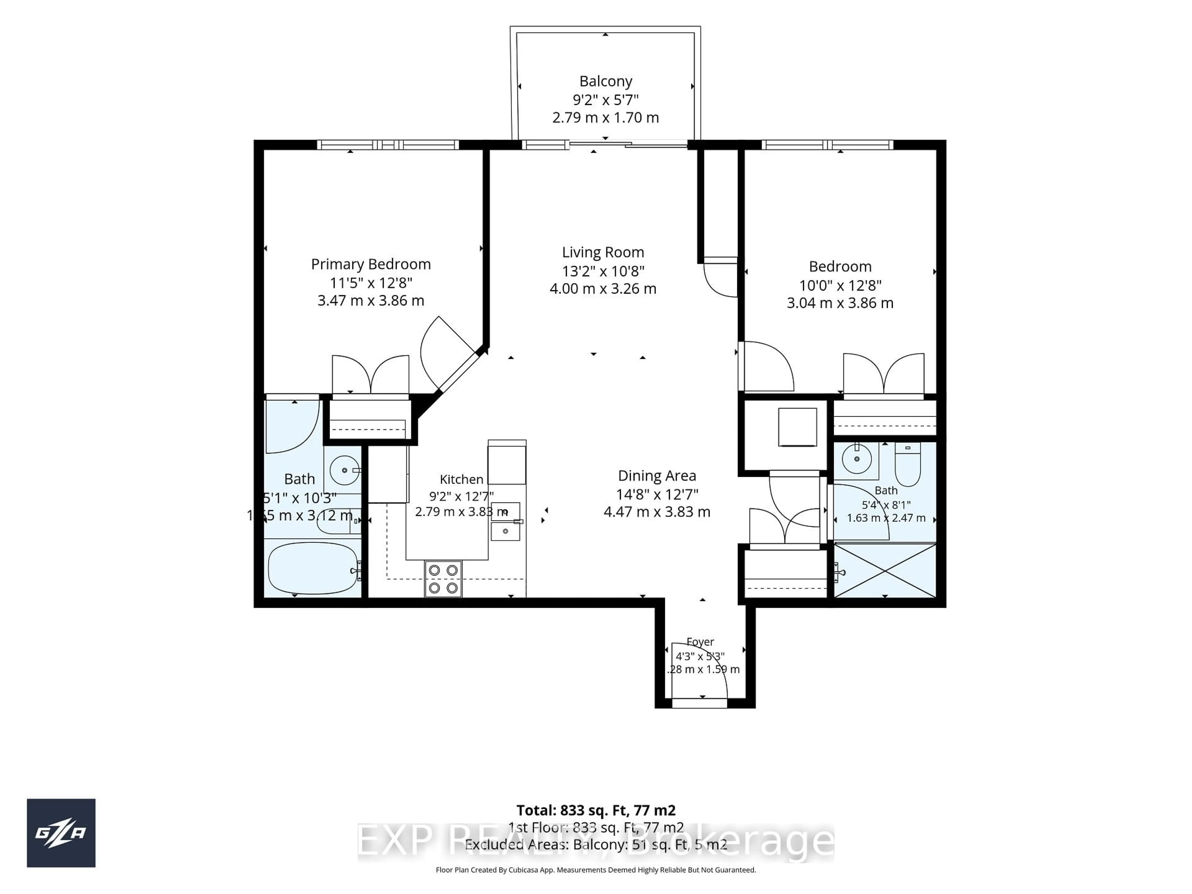 Floor plan for 95 Bronson Ave #905, Ottawa Ontario K1R 1E2