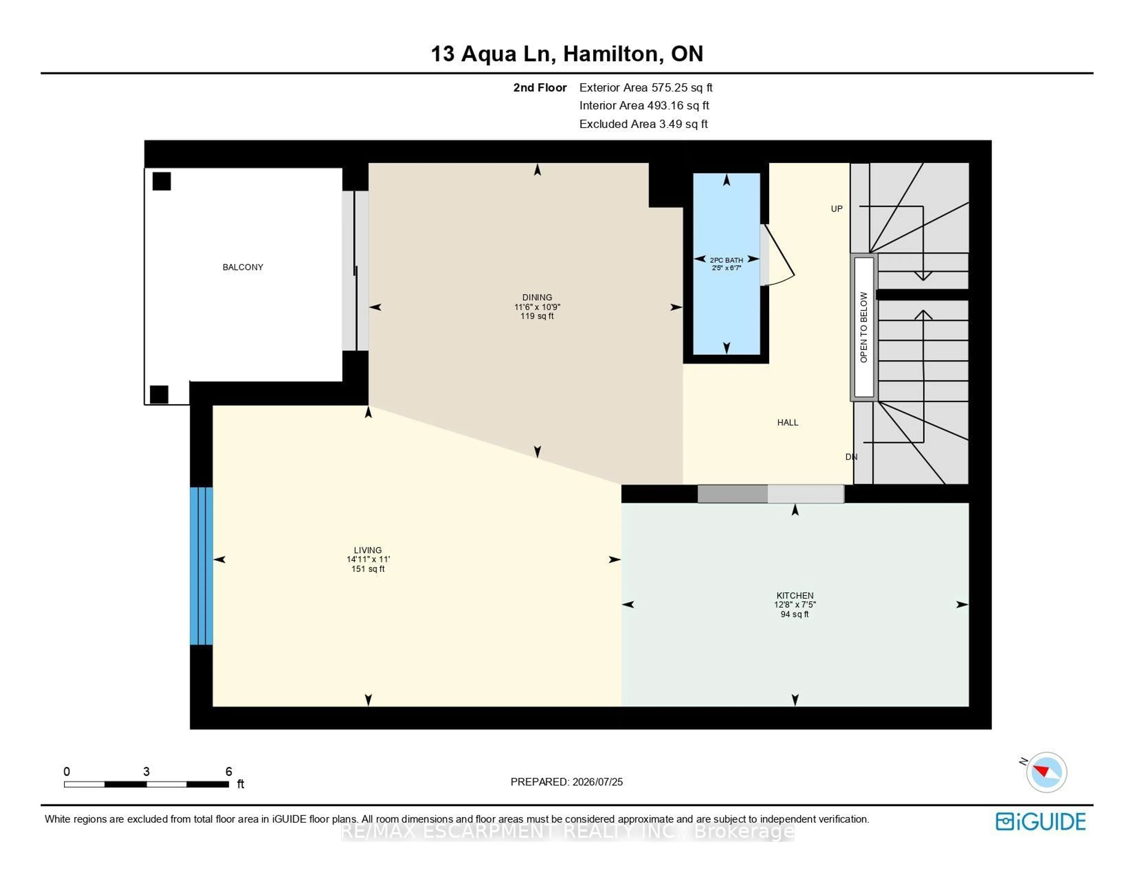Floor plan for 13 Aqua Lane, Hamilton Ontario L0R 1P0