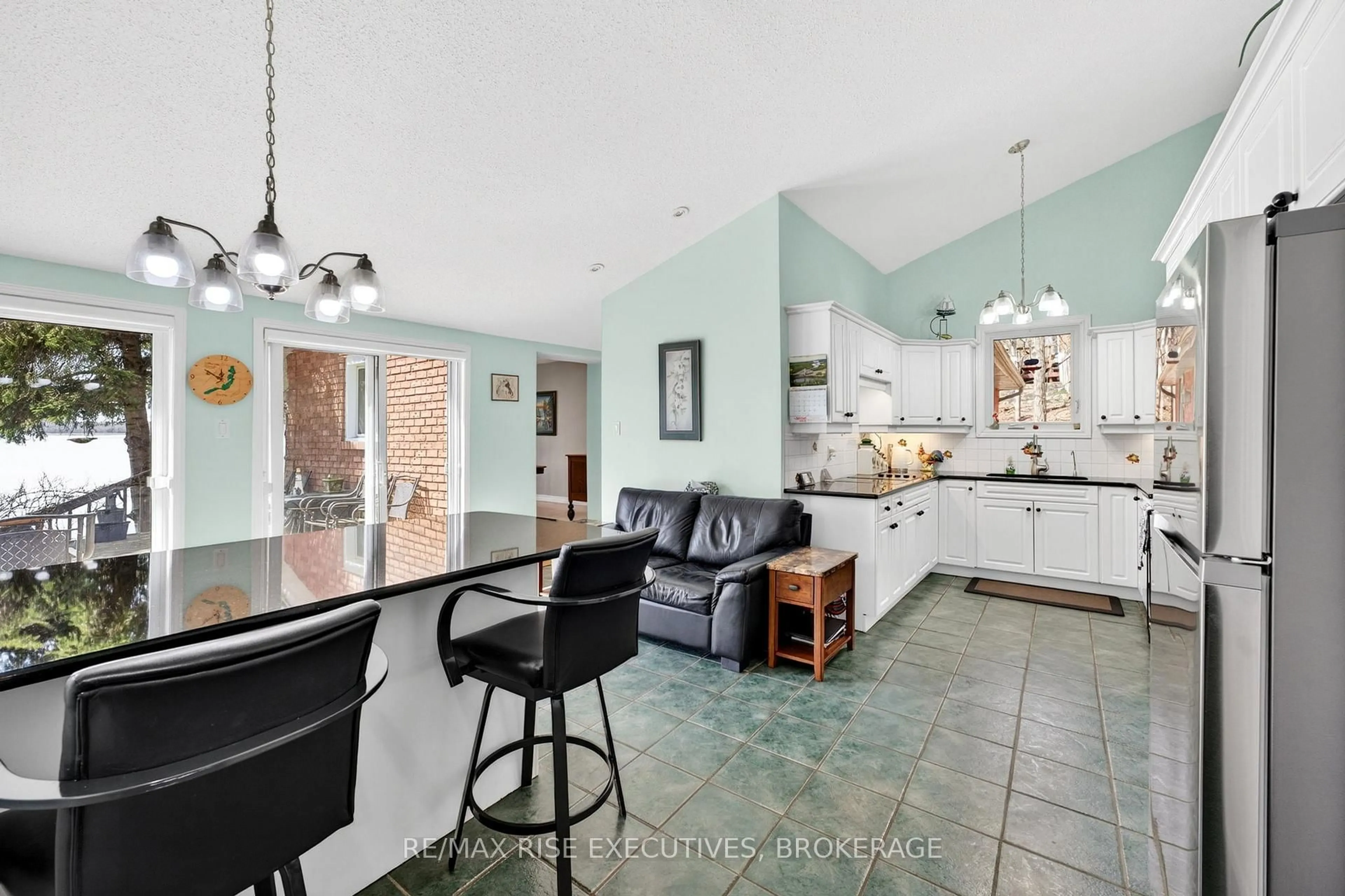 Open concept kitchen, ceramic/tile floor for 3481 Buck Point Lane, Inverary Ontario K0H 1X0