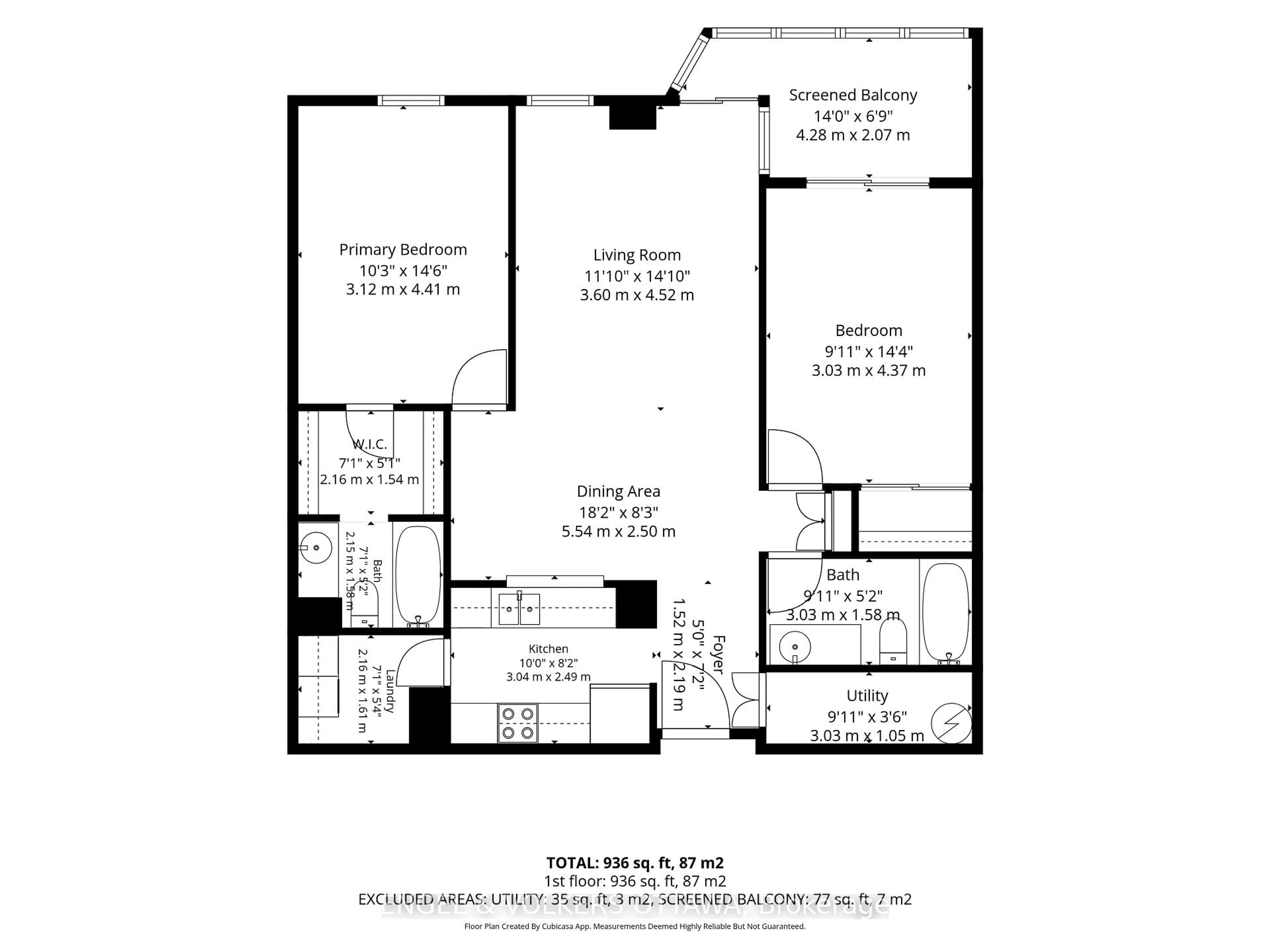 Floor plan for 2019 Carling Ave #104, Ottawa Ontario K2A 4A2
