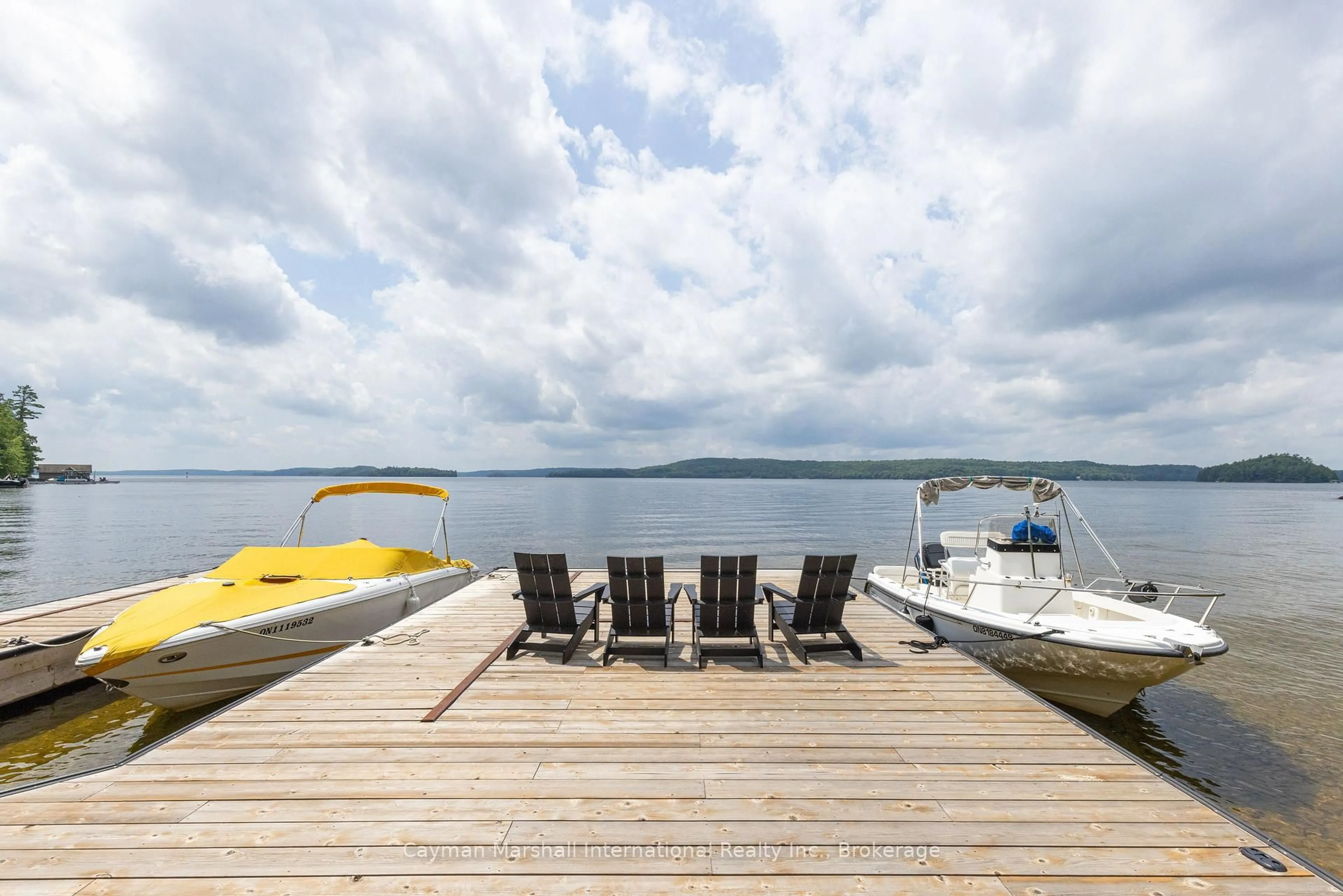 Patio, water/lake/river/ocean view for 168 Bigwin Island, Lake of Bays Ontario P0B 1A0