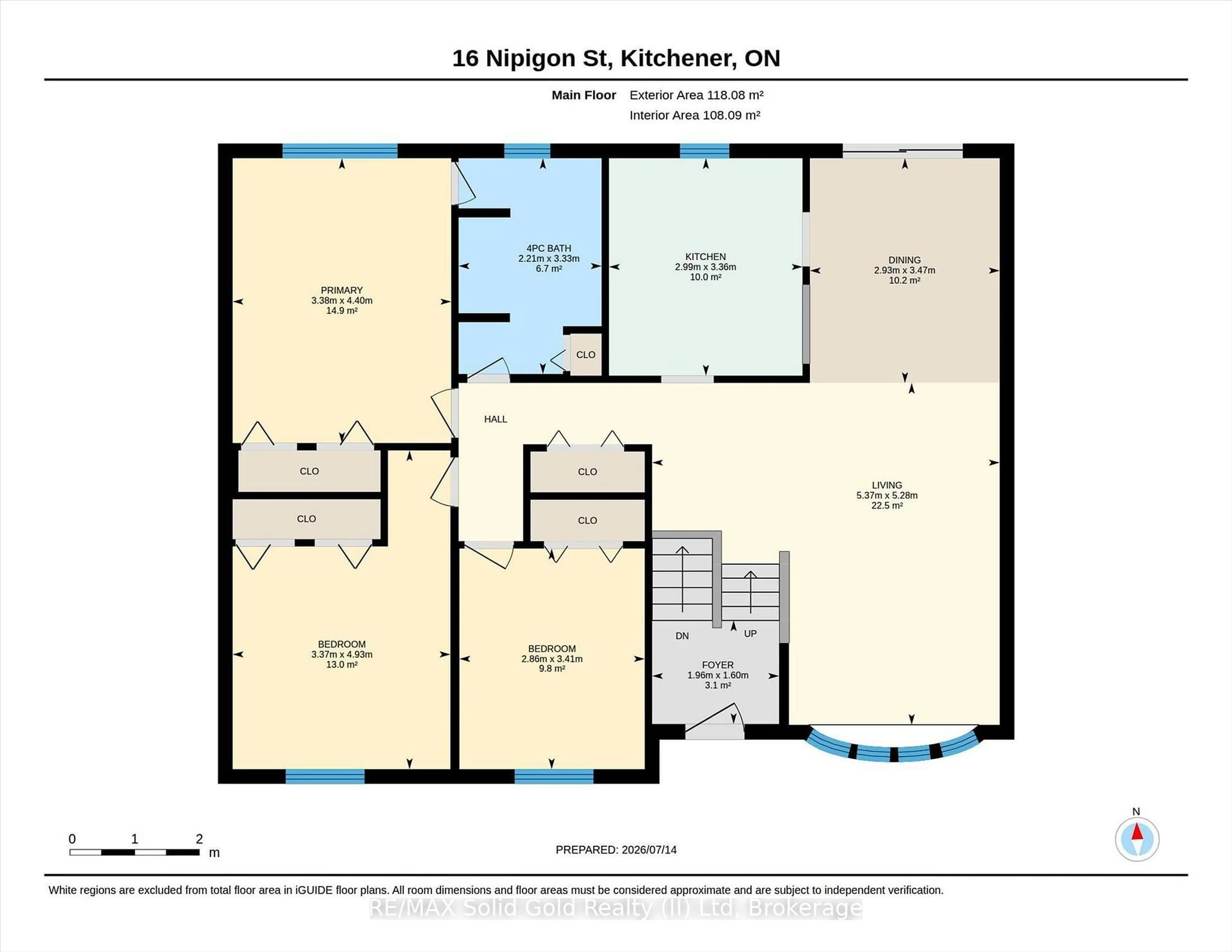 Floor plan for 16 Nipigon St, Kitchener Ontario N2B 3M3