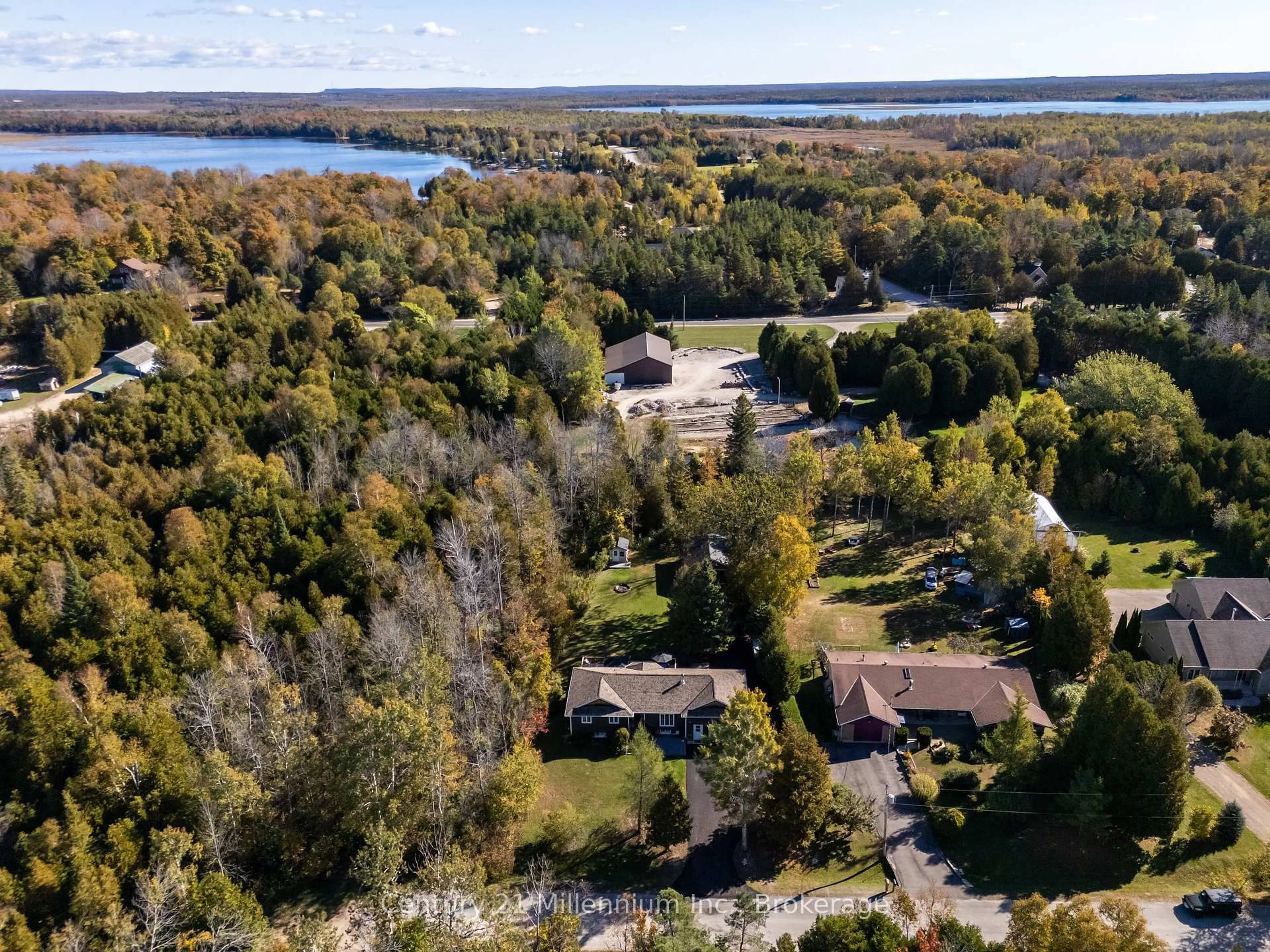 A pic from outside/outdoor area/front of a property/back of a property/a pic from drone, water/lake/river/ocean view for 23 Pierce St, South Bruce Peninsula Ontario N0H 2T0