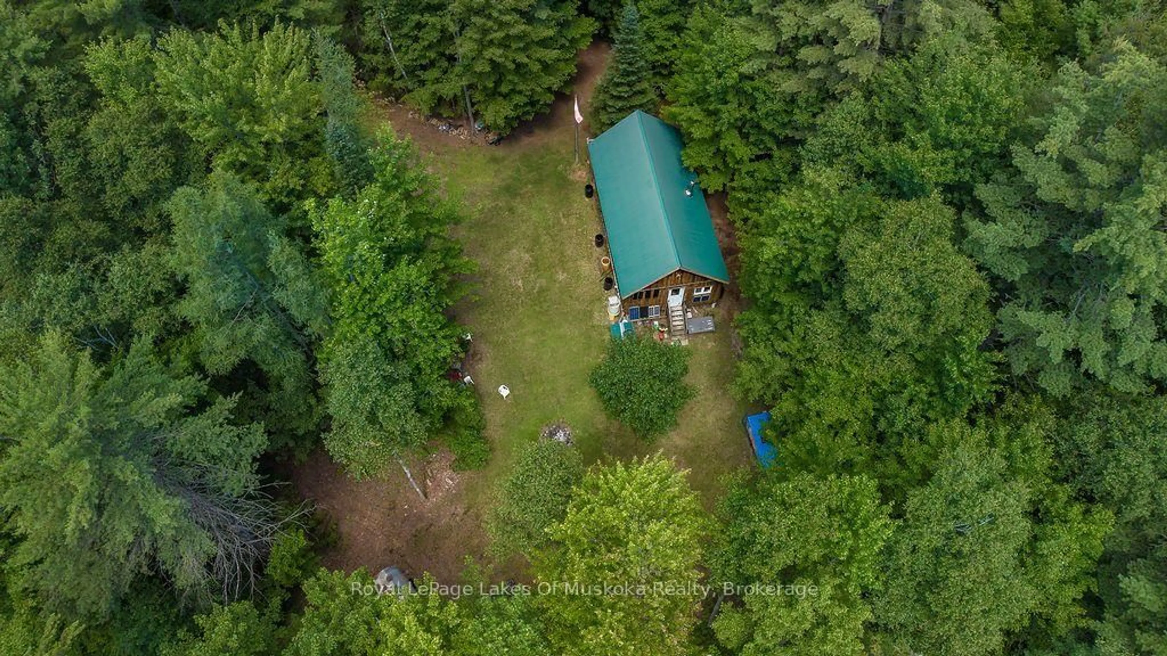 A pic from outside/outdoor area/front of a property/back of a property/a pic from drone, forest/trees view for 1101 Langford Rd, Lake of Bays Ontario P0B 1A0