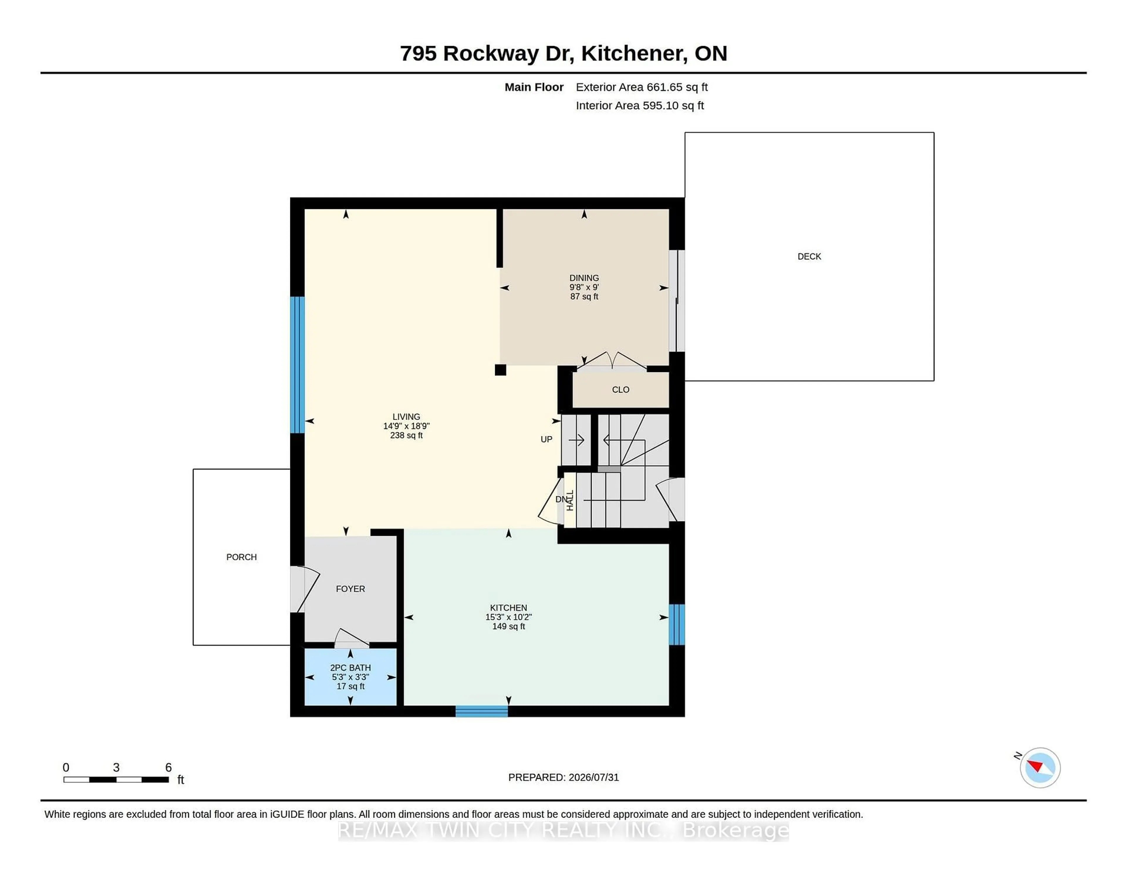 Floor plan for 795 Rockway Dr, Kitchener Ontario N2G 3B6
