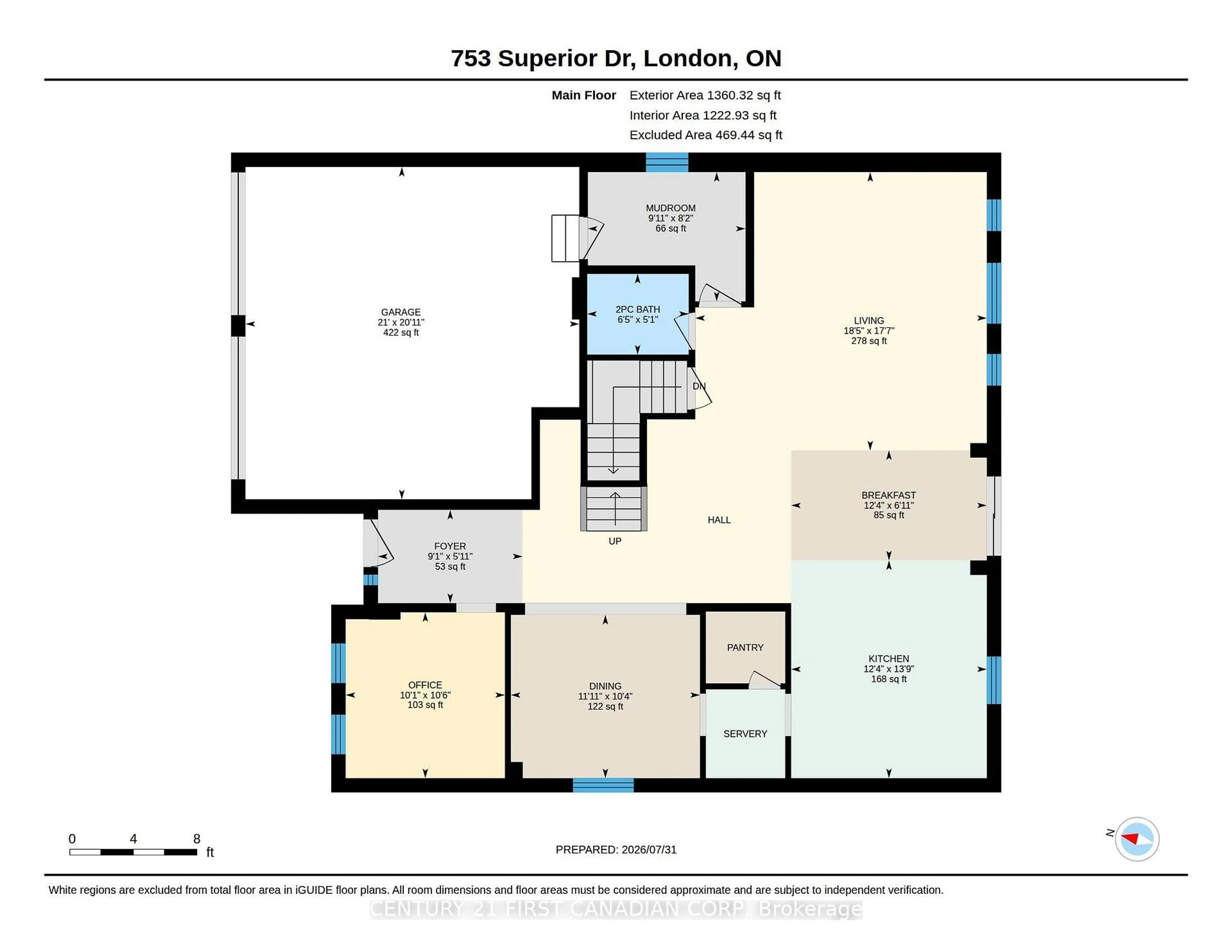 Floor plan for 753 Superior Dr, London North Ontario N5X 3Z1