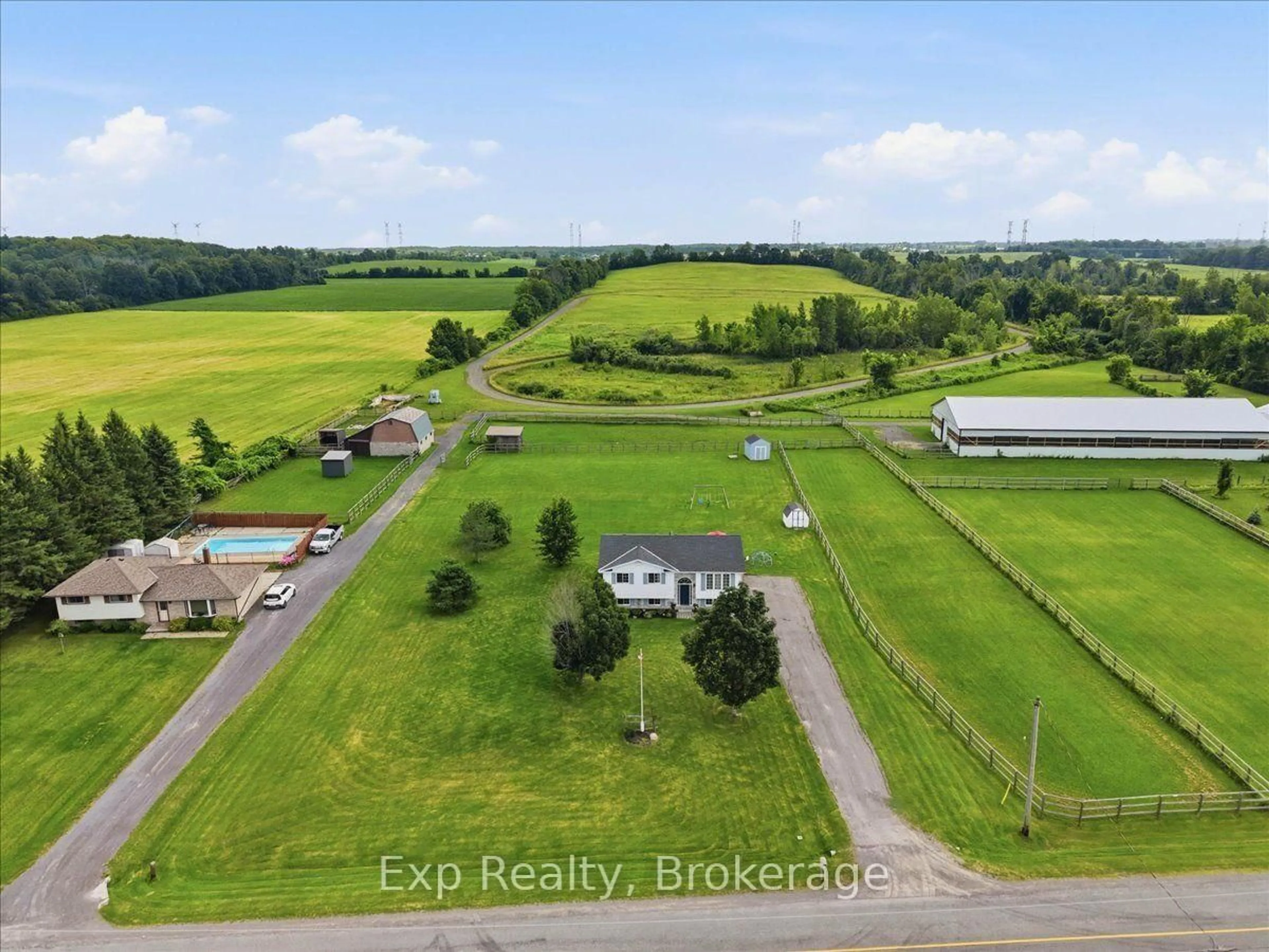 A pic from outside/outdoor area/front of a property/back of a property/a pic from drone, building for 1546 Harmony Rd, Corbyville Ontario K0K 1V0