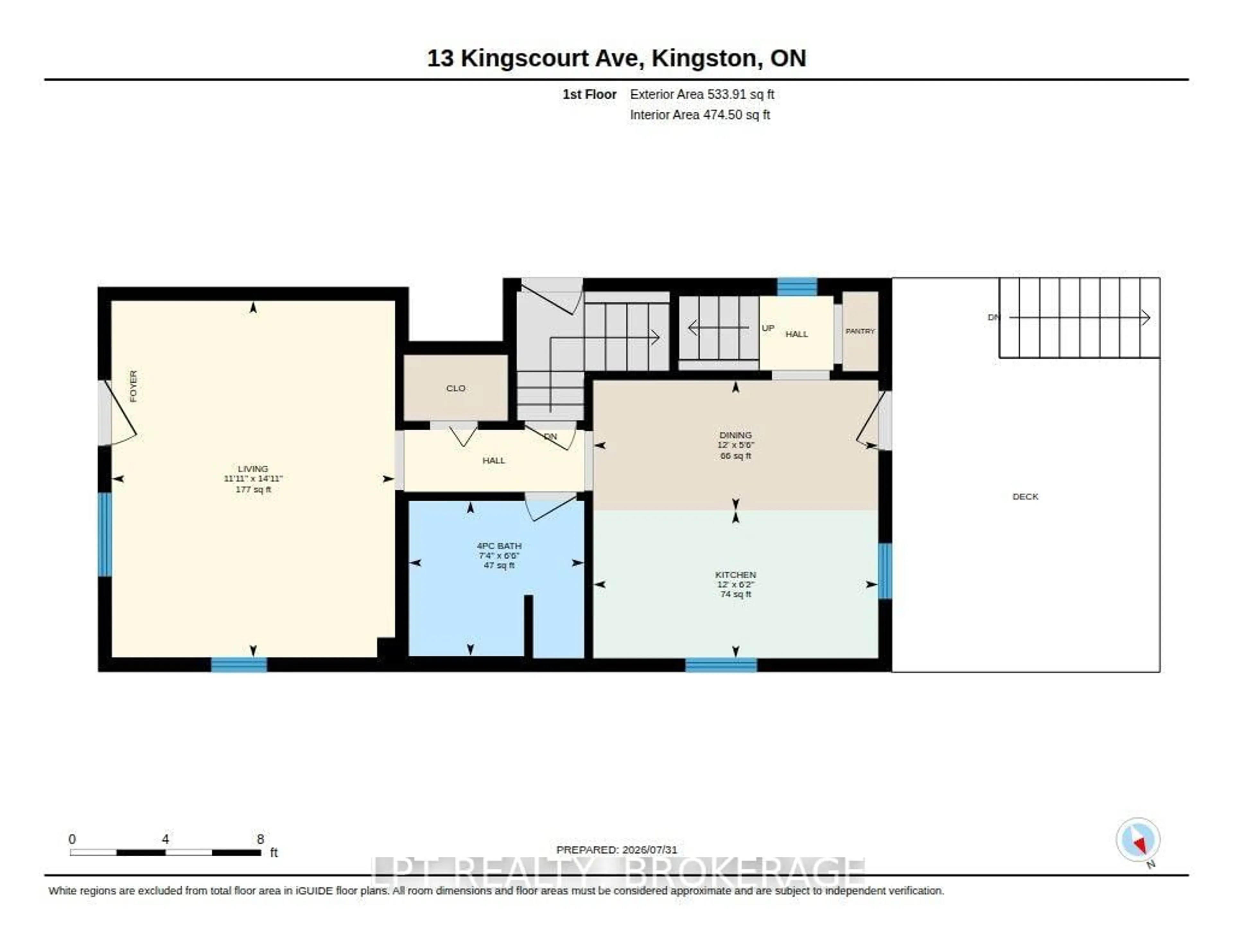 Floor plan for 13 Kingscourt Ave, Kingston Ontario K7K 4N6