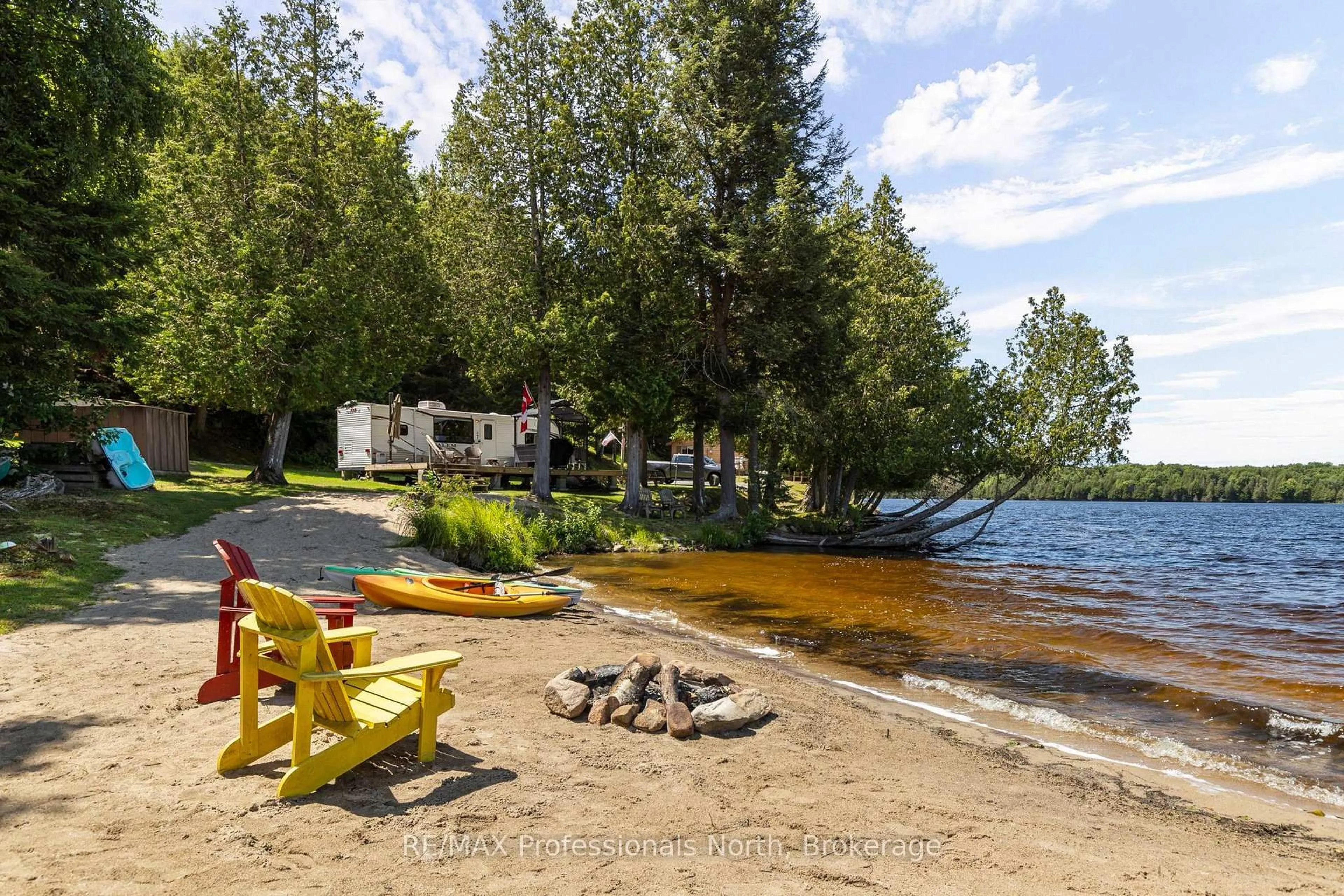 Patio, water/lake/river/ocean view for 1516 Deer Lake Rd, Perry Ontario P0A 1J0