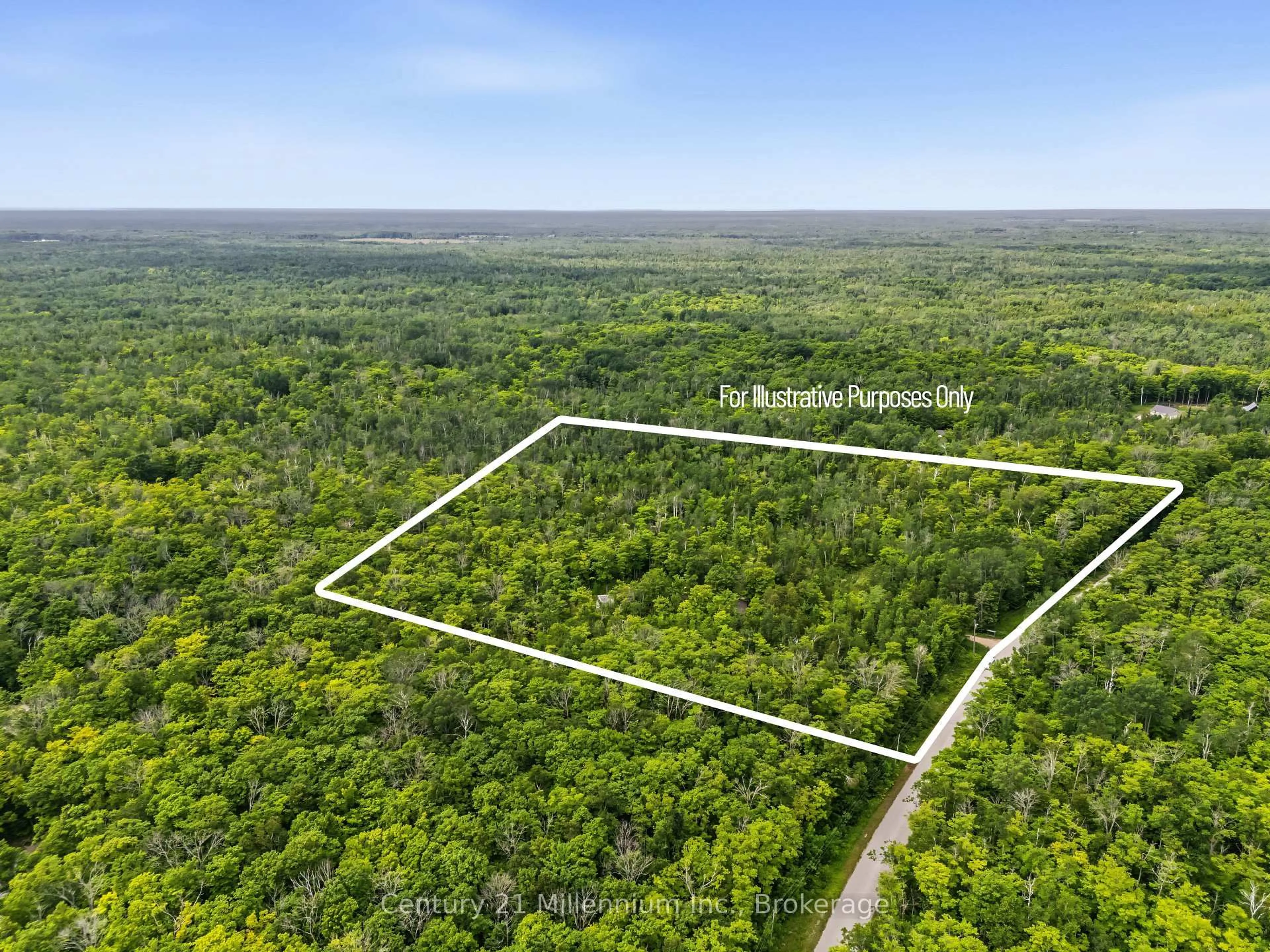A pic from outside/outdoor area/front of a property/back of a property/a pic from drone, forest/trees view for 29 Barnett's Dr, Northern Bruce Peninsula Ontario N0H 1Z0