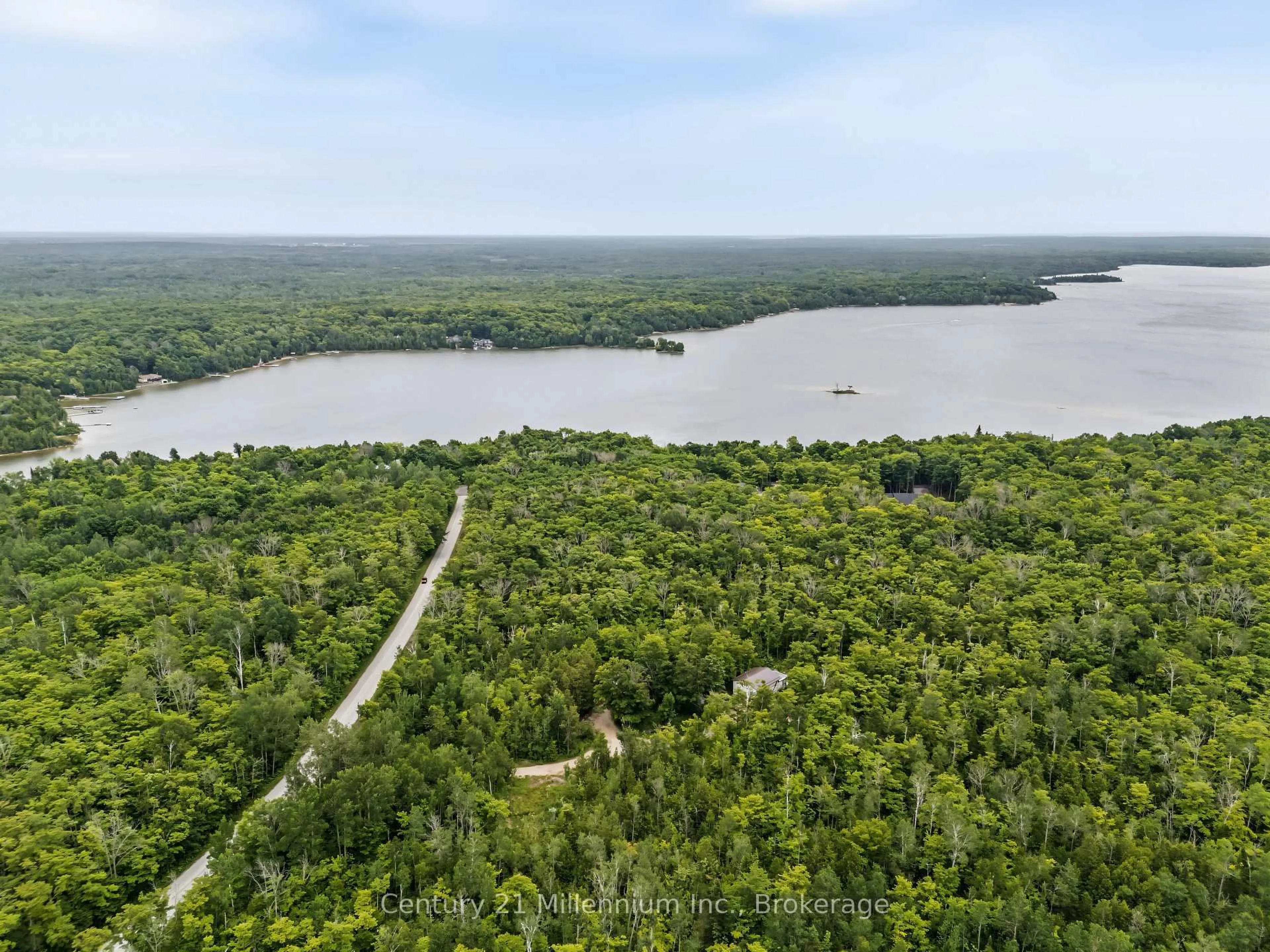 A pic from outside/outdoor area/front of a property/back of a property/a pic from drone, water/lake/river/ocean view for 29 Barnett's Dr, Northern Bruce Peninsula Ontario N0H 1Z0