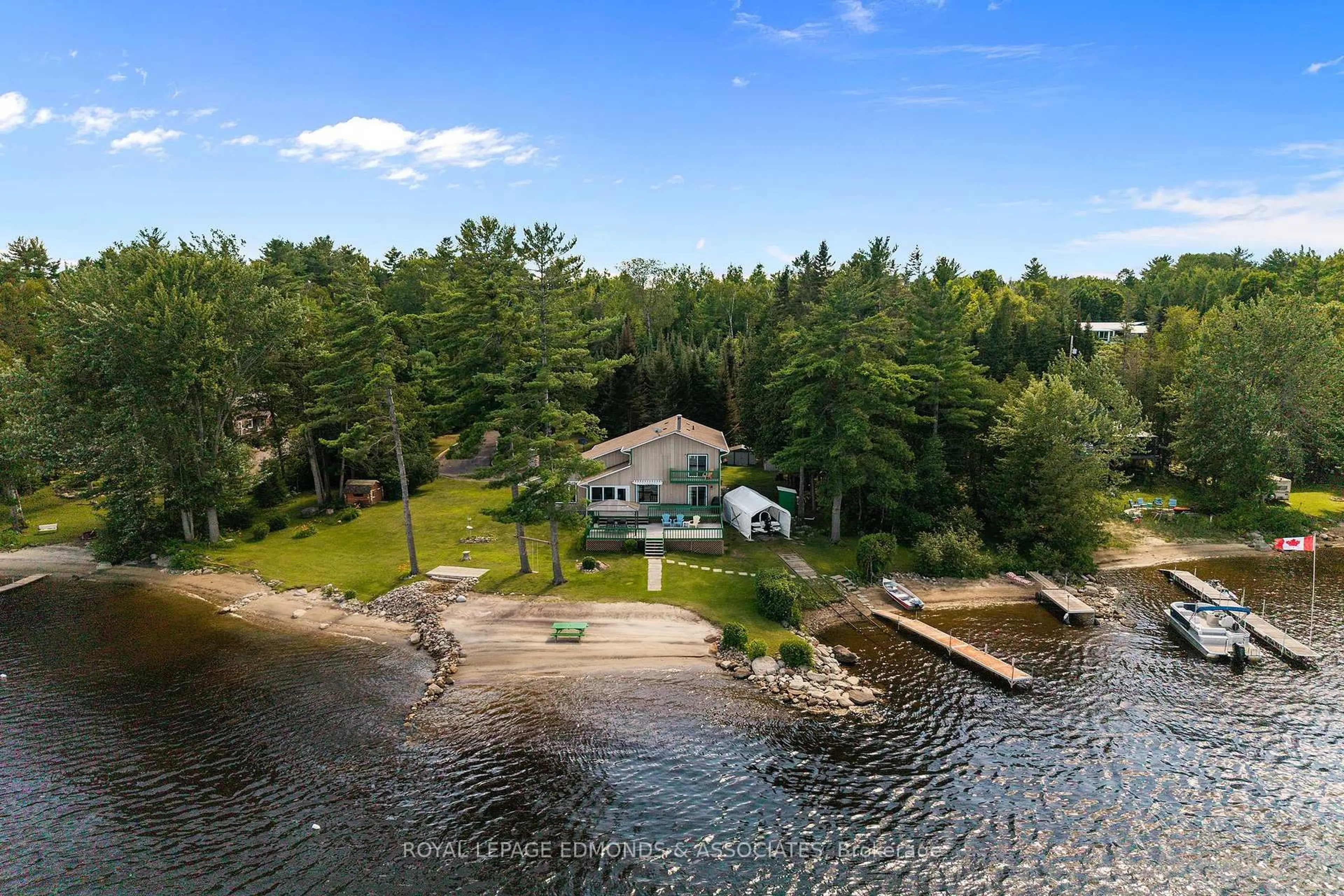 A pic from outside/outdoor area/front of a property/back of a property/a pic from drone, water/lake/river/ocean view for 382 Greenway Dr, Westmeath Ontario K0J 2L0