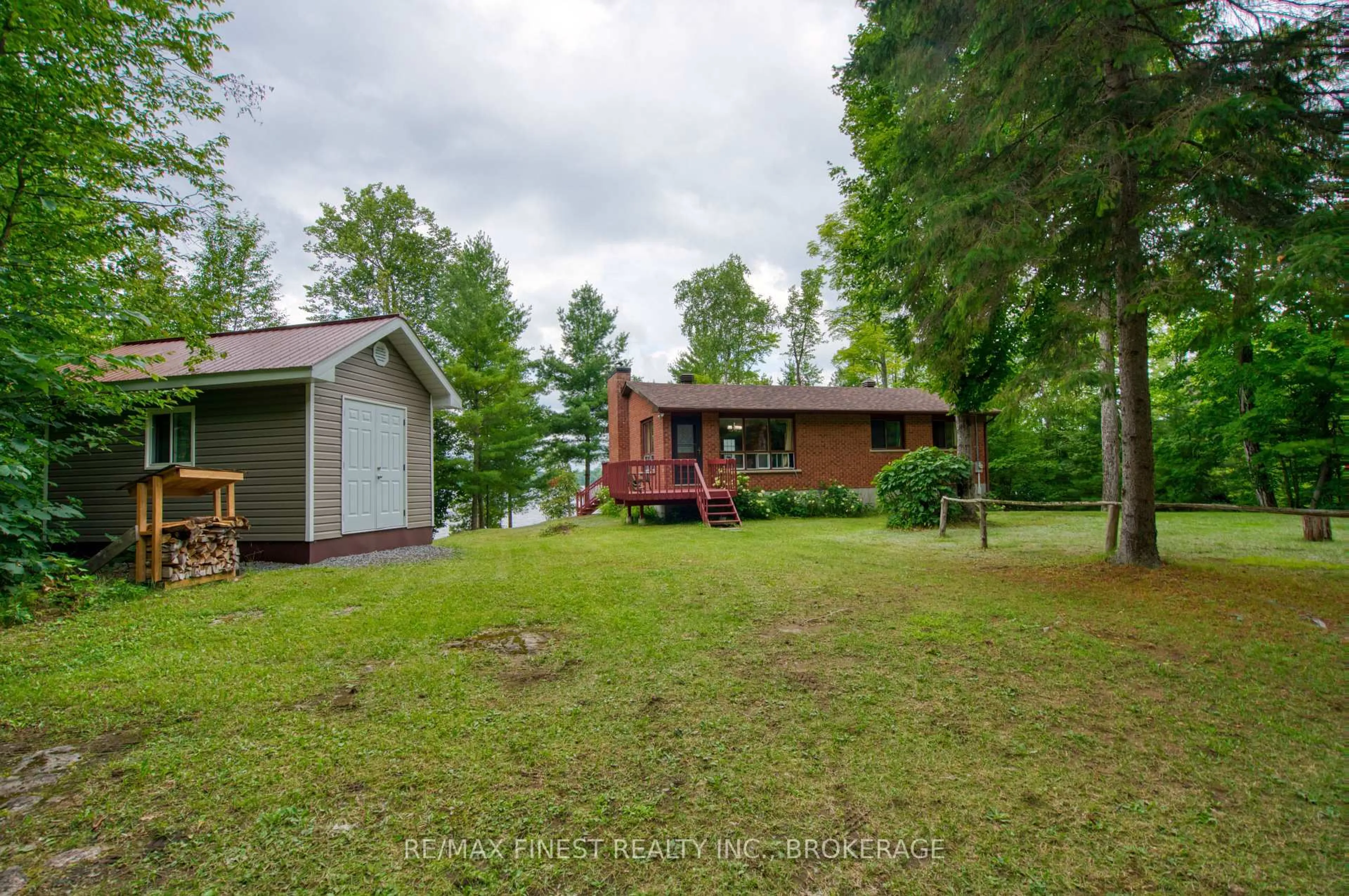 A pic from outside/outdoor area/front of a property/back of a property/a pic from drone, water/lake/river/ocean view for 1263A Shibley Rd, Sharbot Lake Ontario K0H 2P0