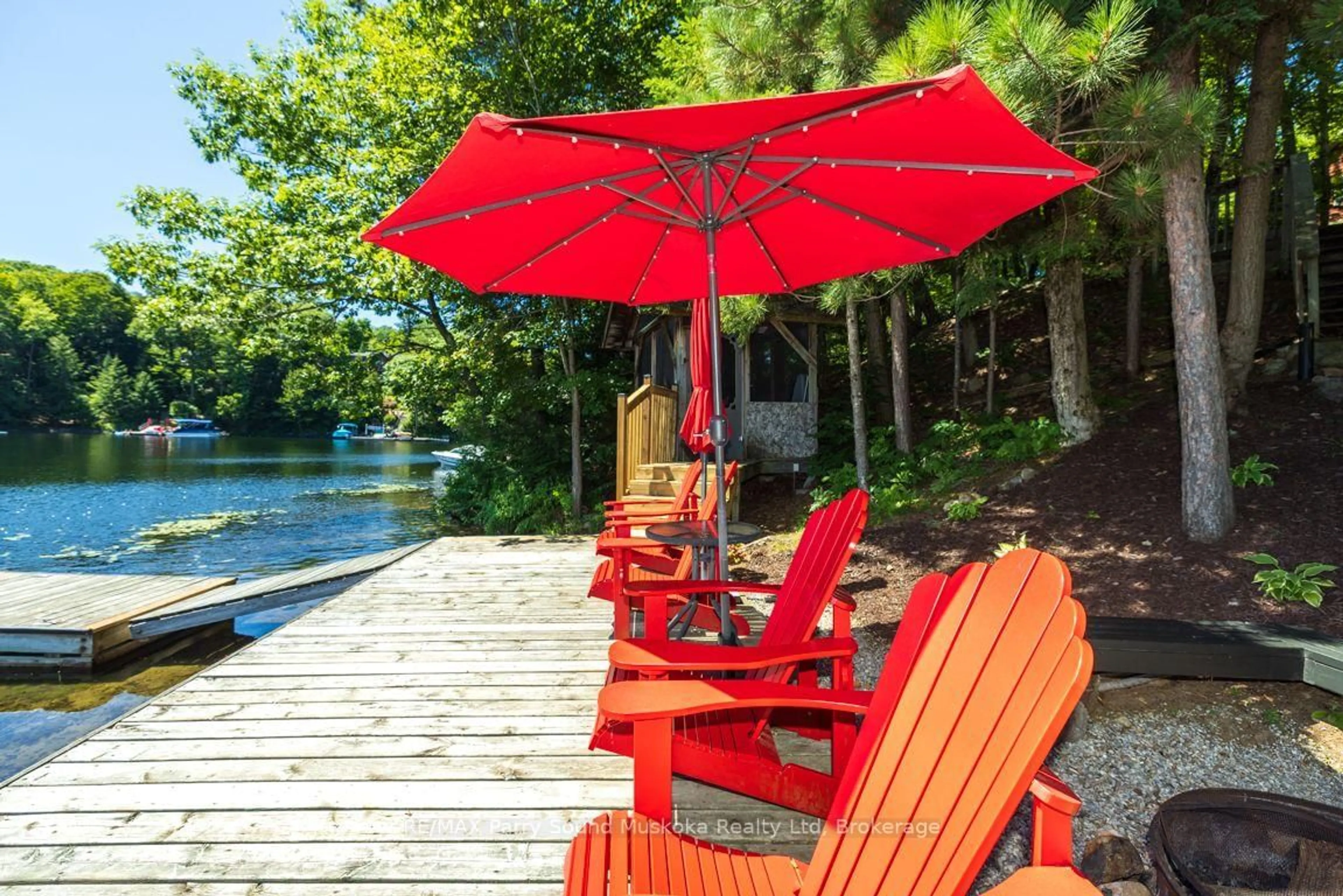 Patio, water/lake/river/ocean view for 13 Peak Path, Seguin Ontario P2A 2W8