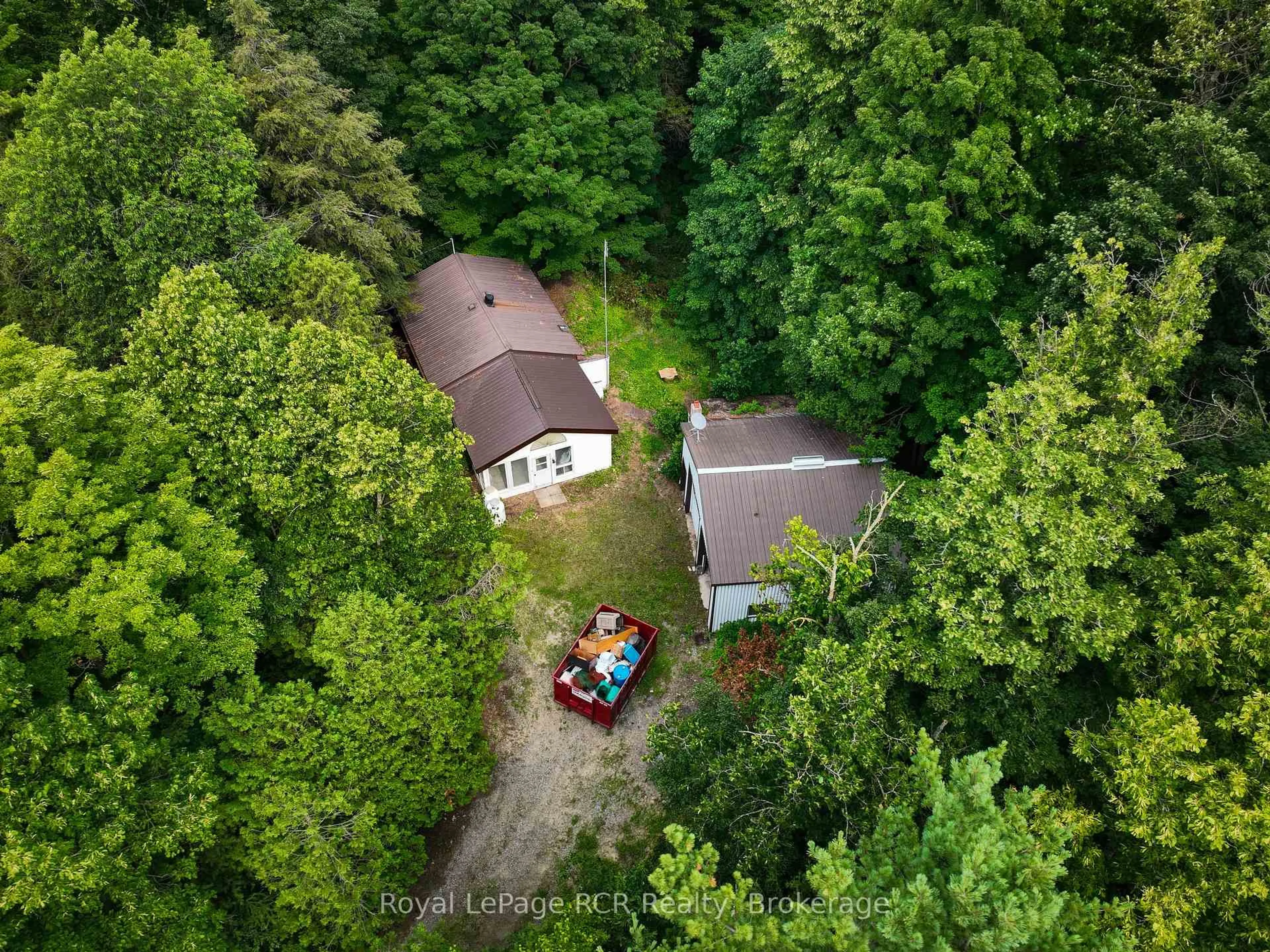 A pic from outside/outdoor area/front of a property/back of a property/a pic from drone, forest/trees view for 984 14 Concession, Brockton Ontario N0G 1L0