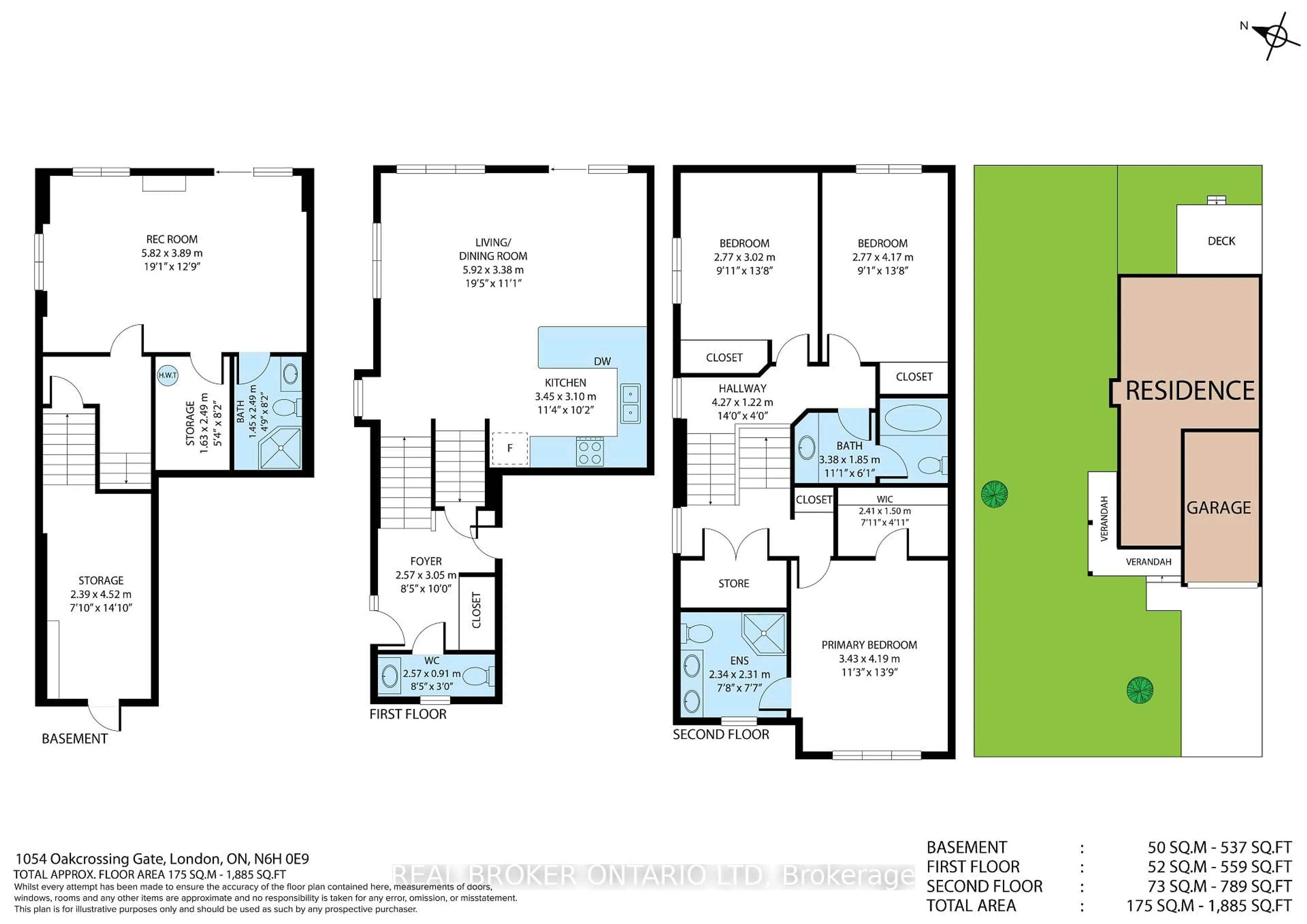Floor plan for 1054 Oakcrossing Gate #52, London North Ontario N6H 0E9