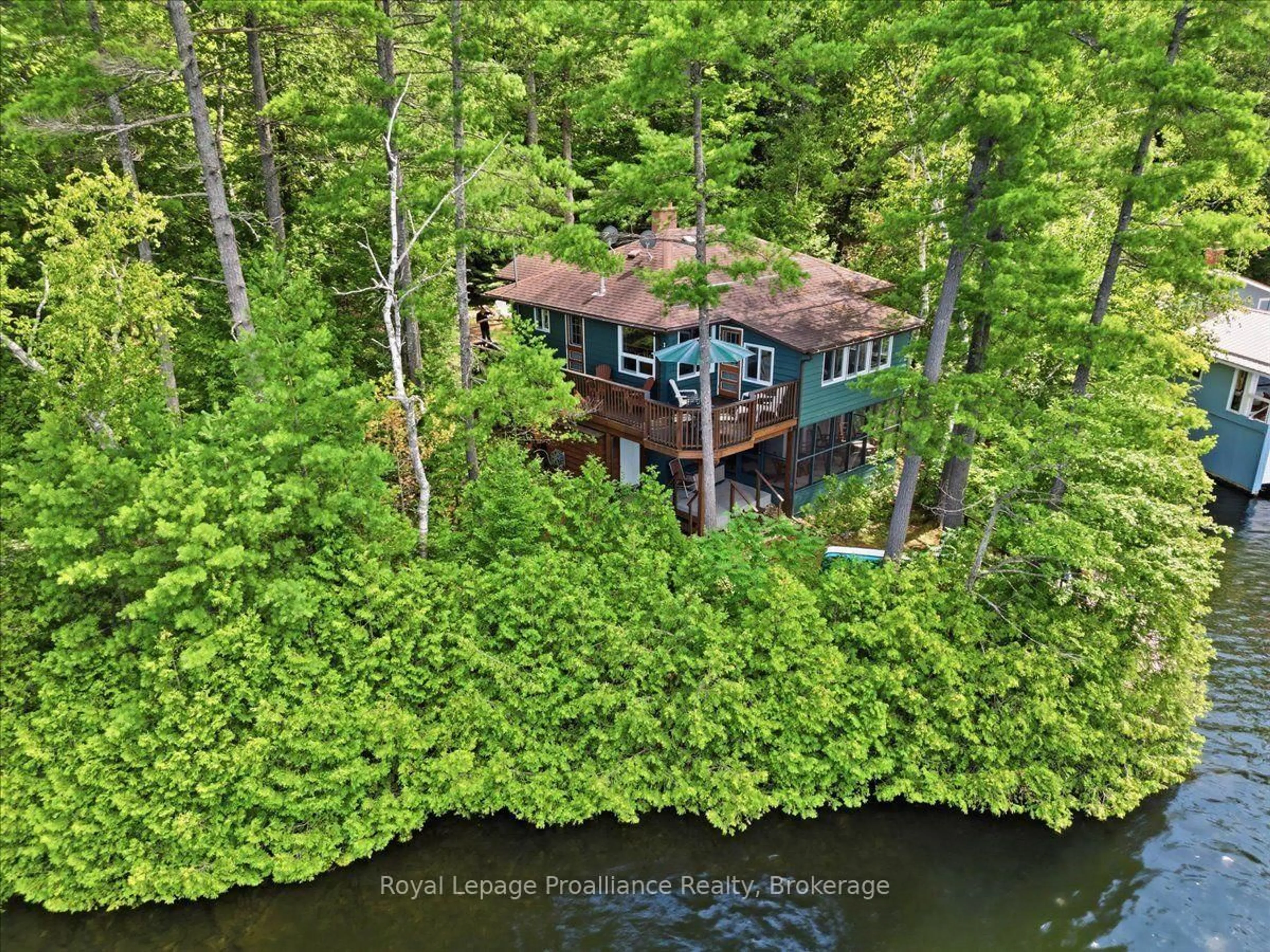 A pic from outside/outdoor area/front of a property/back of a property/a pic from drone, water/lake/river/ocean view for 1143B Don Anna Rd, Cloyne Ontario K0H 1K0