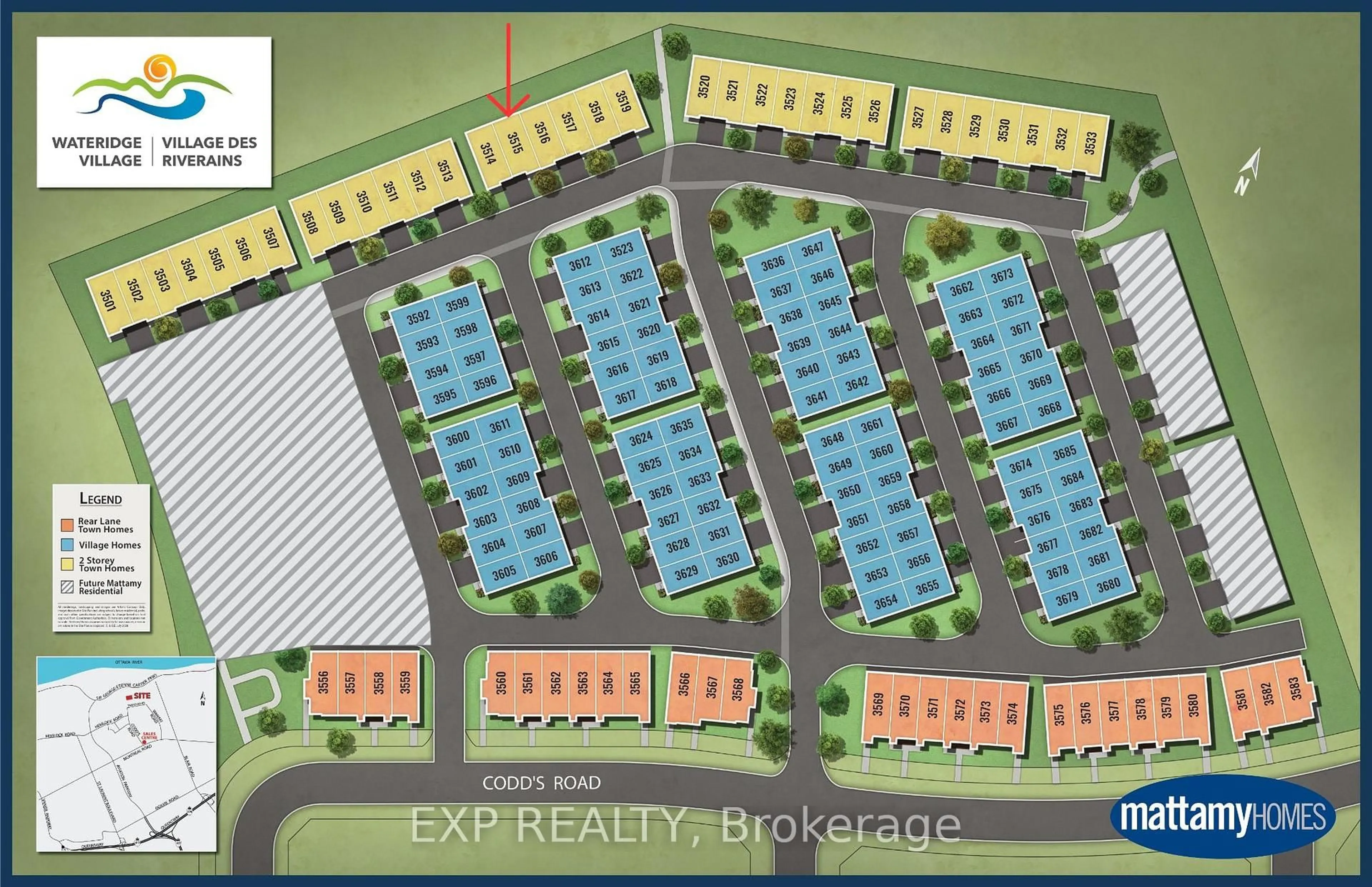 Floor plan for Lot# 3515 Codd's St, Ottawa Ontario K1K 5C2