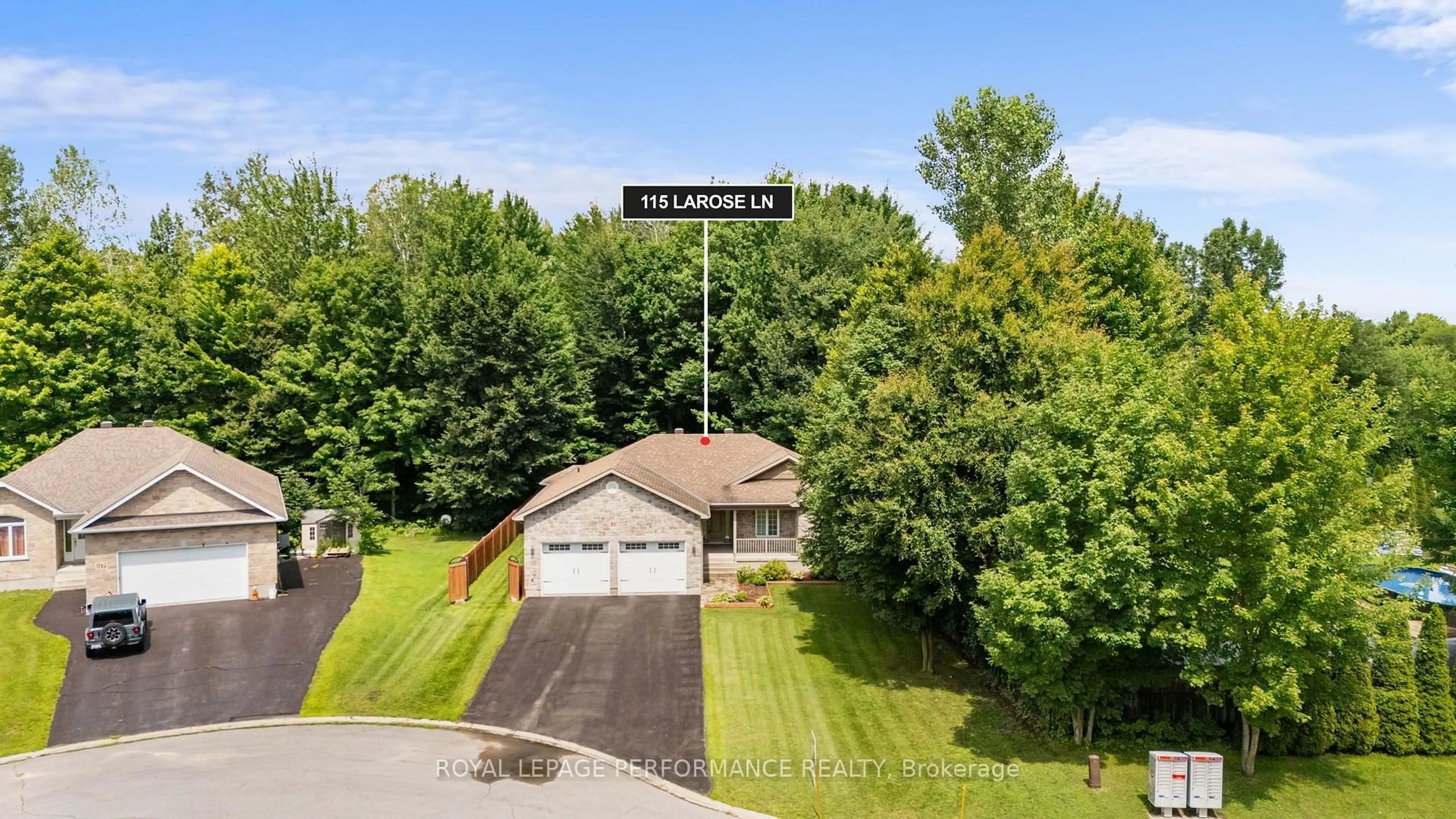A pic from outside/outdoor area/front of a property/back of a property/a pic from drone, street for 115 Larose Lane, The Nation Ontario K0A 1W0