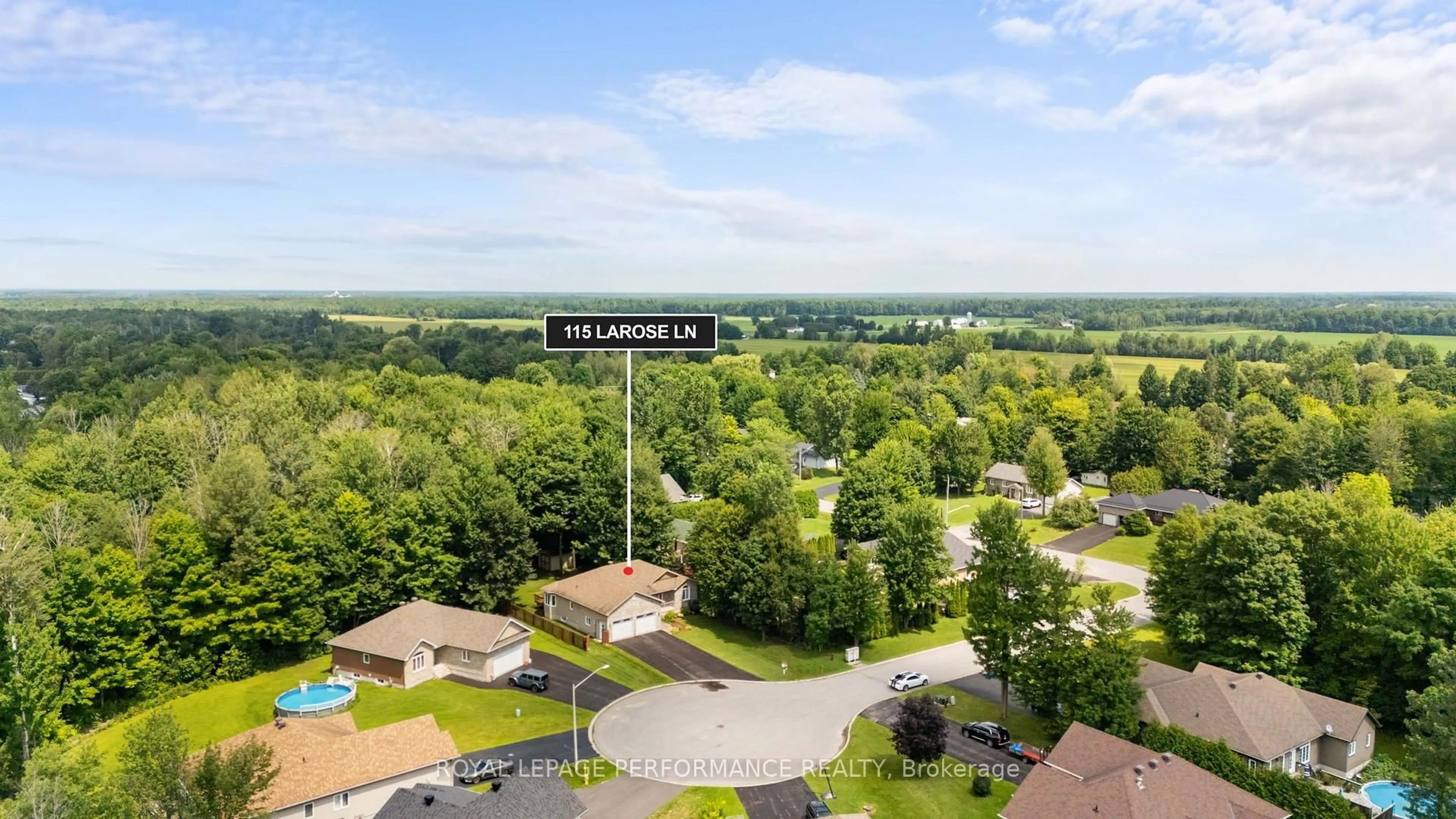A pic from outside/outdoor area/front of a property/back of a property/a pic from drone, unknown for 115 Larose Lane, The Nation Ontario K0A 1W0