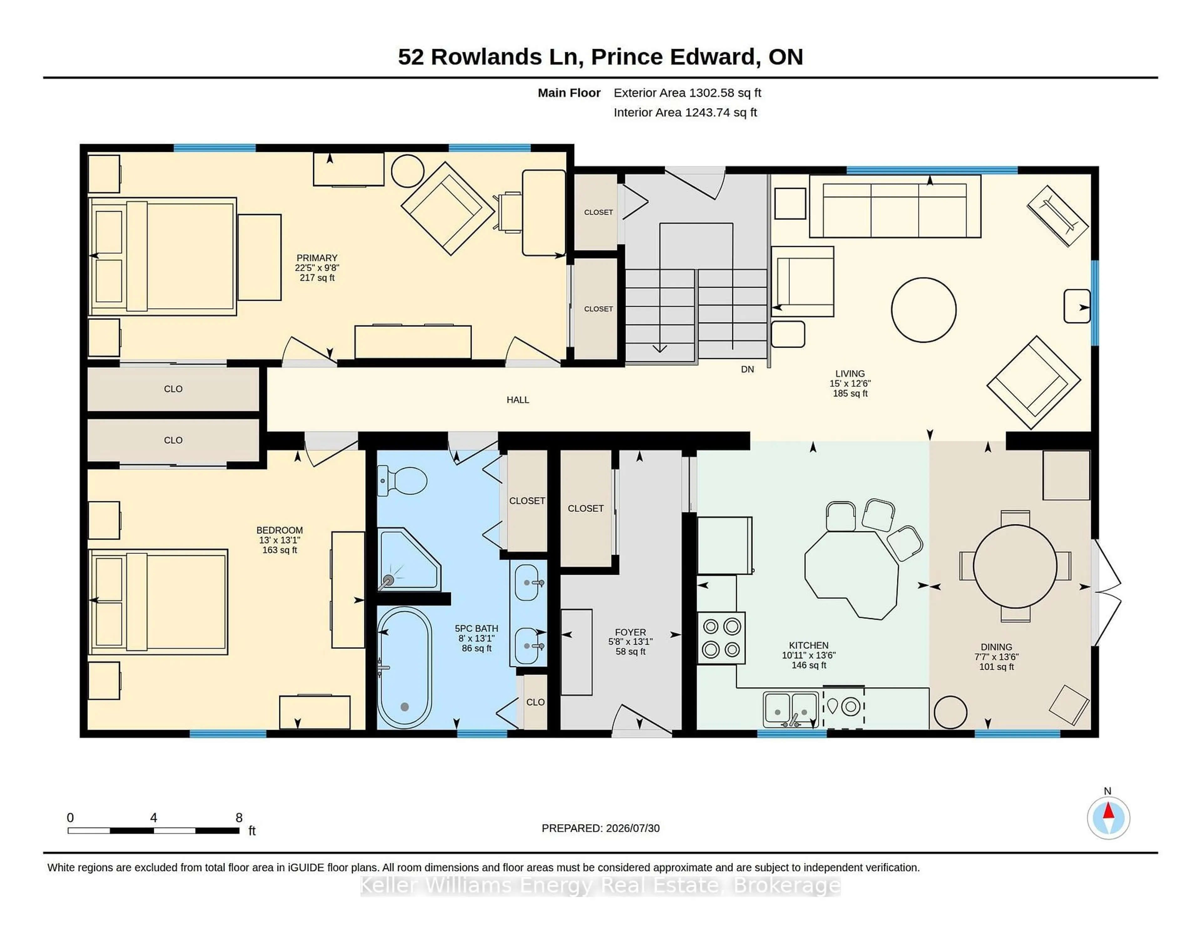 Floor plan for 52 Rowlands Lane, Prince Edward County Ontario K0K 1A0