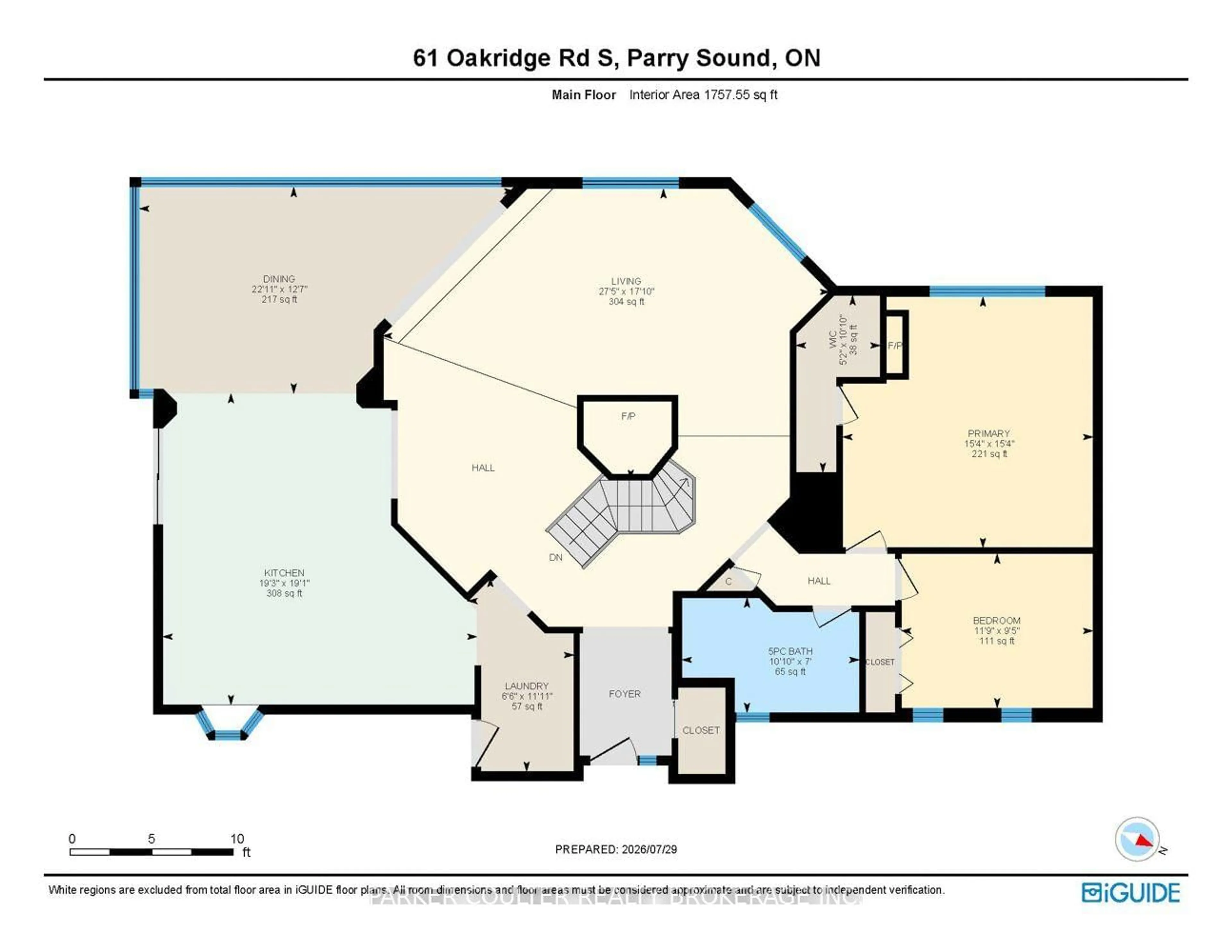 Floor plan for 61 Oakridge Rd, McDougall Ontario P2A 2W9