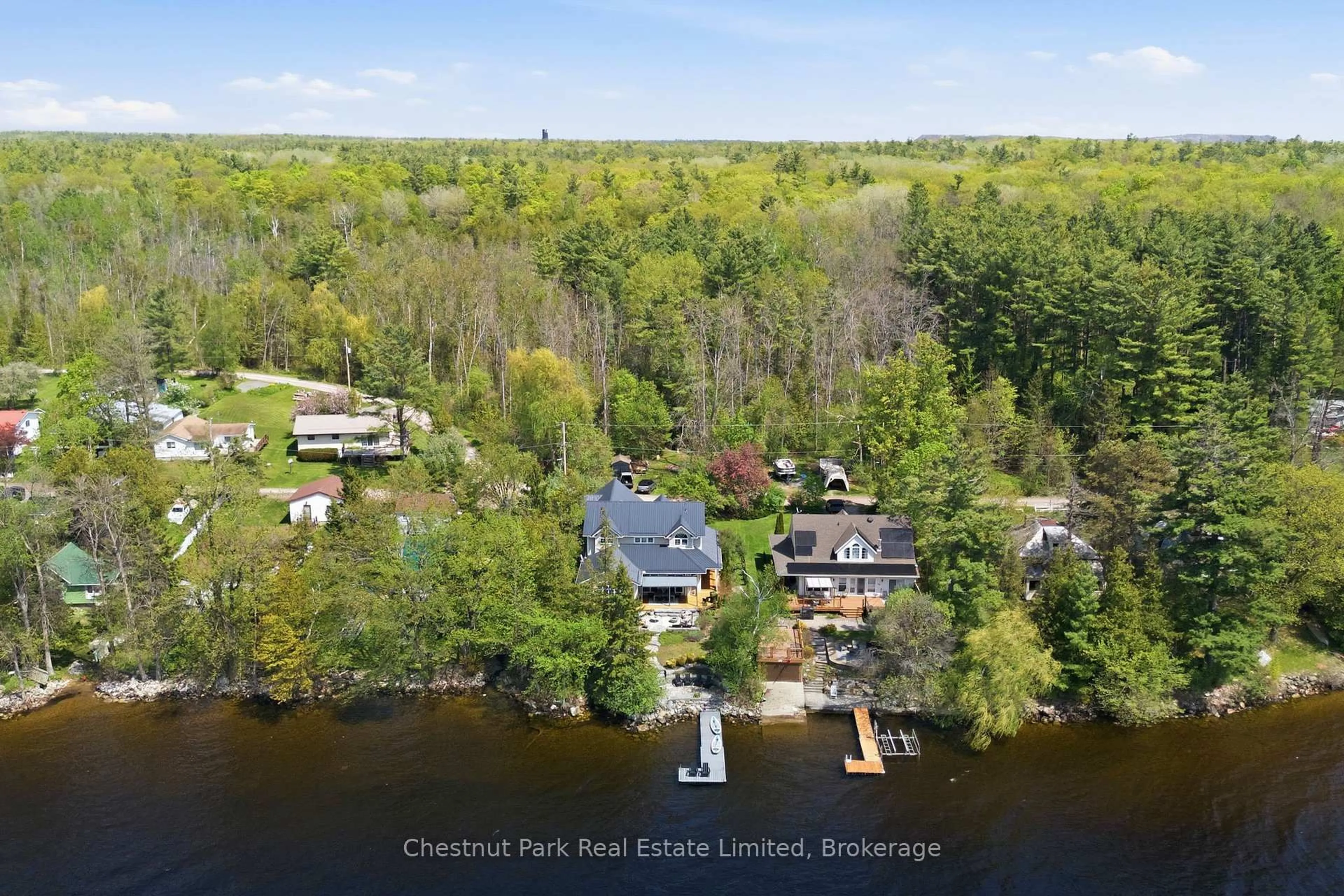 A pic from outside/outdoor area/front of a property/back of a property/a pic from drone, water/lake/river/ocean view for 50 Tipperary Rd, Limoges Ontario K0K 2M0