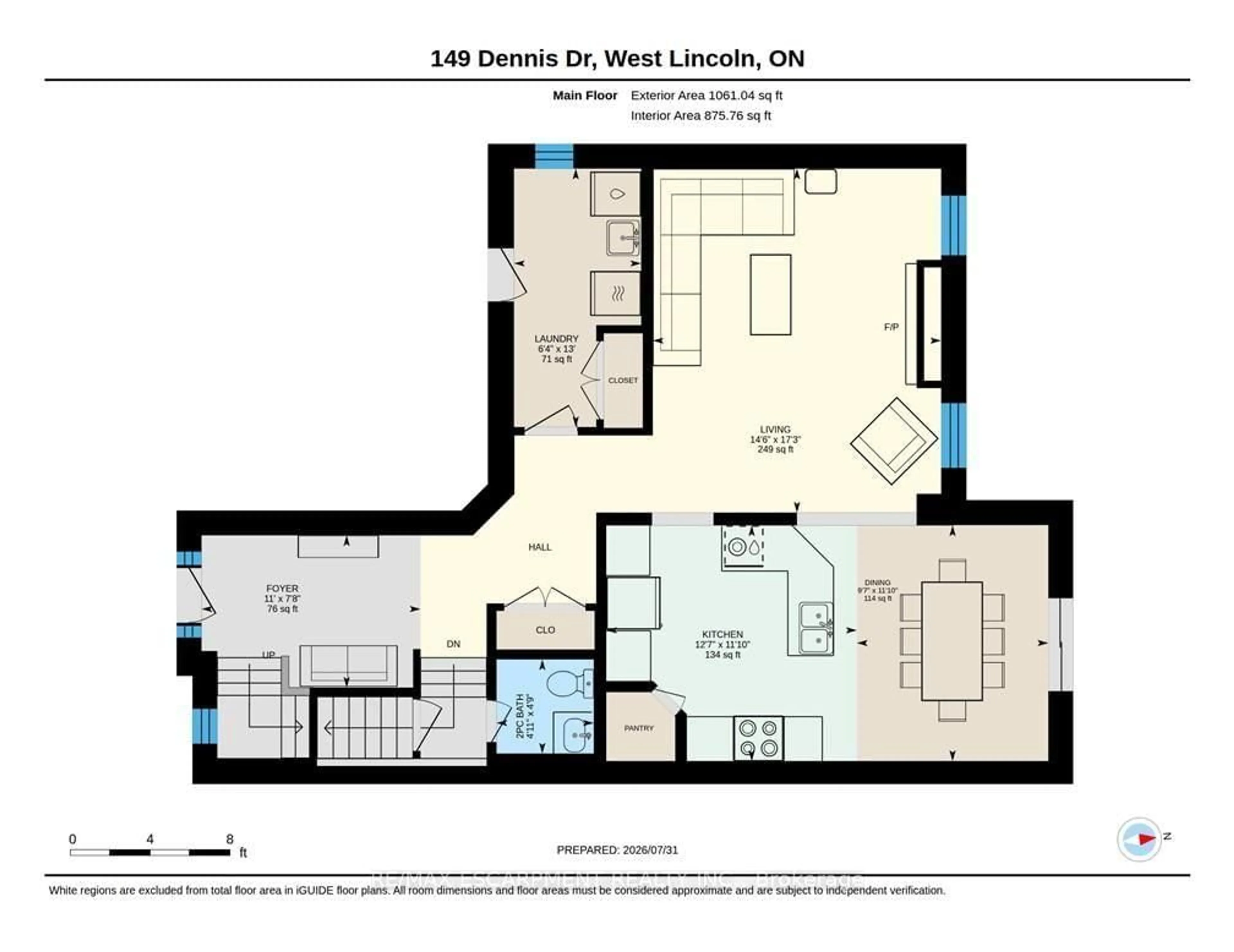 Floor plan for 149 Dennis Dr, West Lincoln Ontario L0R 2A0