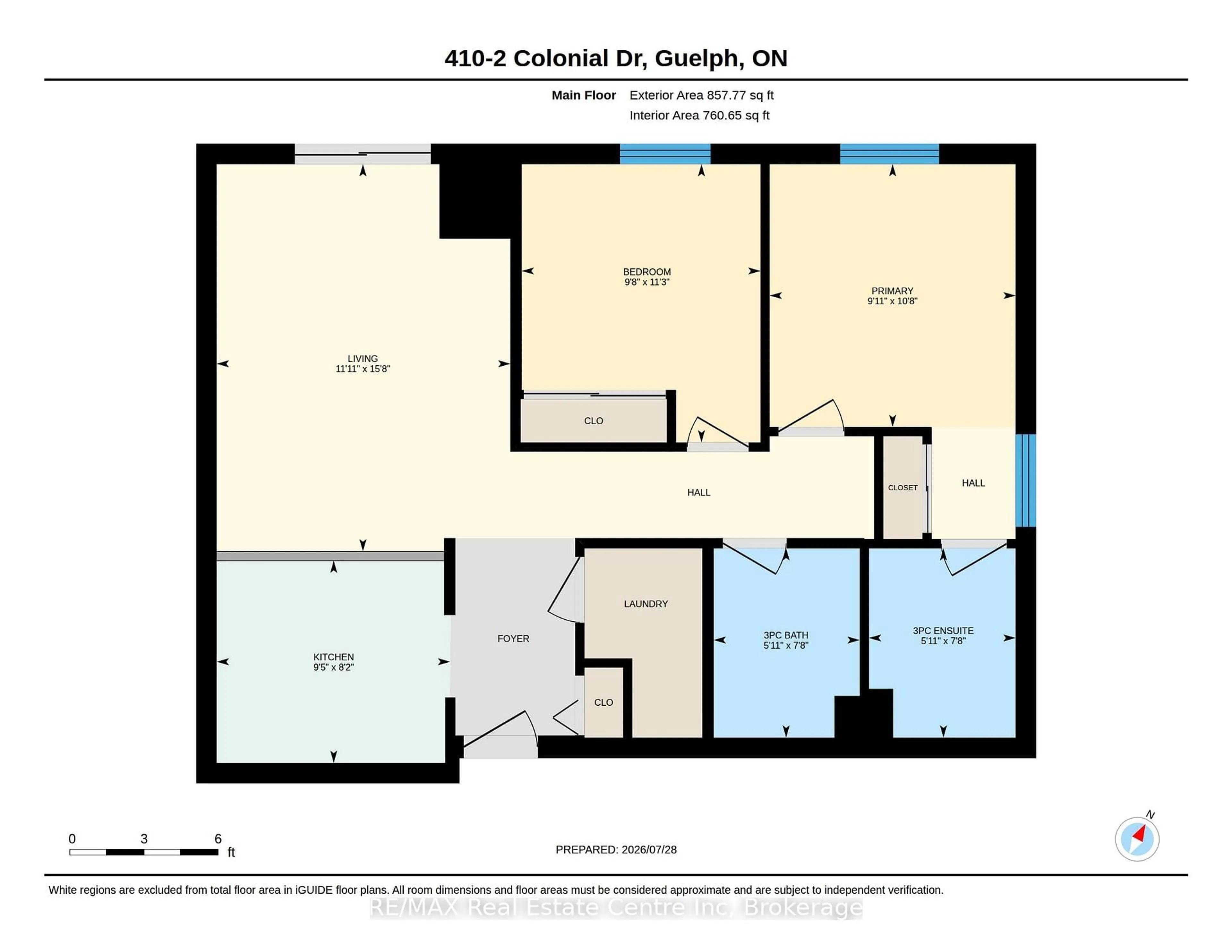 Floor plan for 2 Colonial Dr #410, Guelph Ontario N1L 0K8