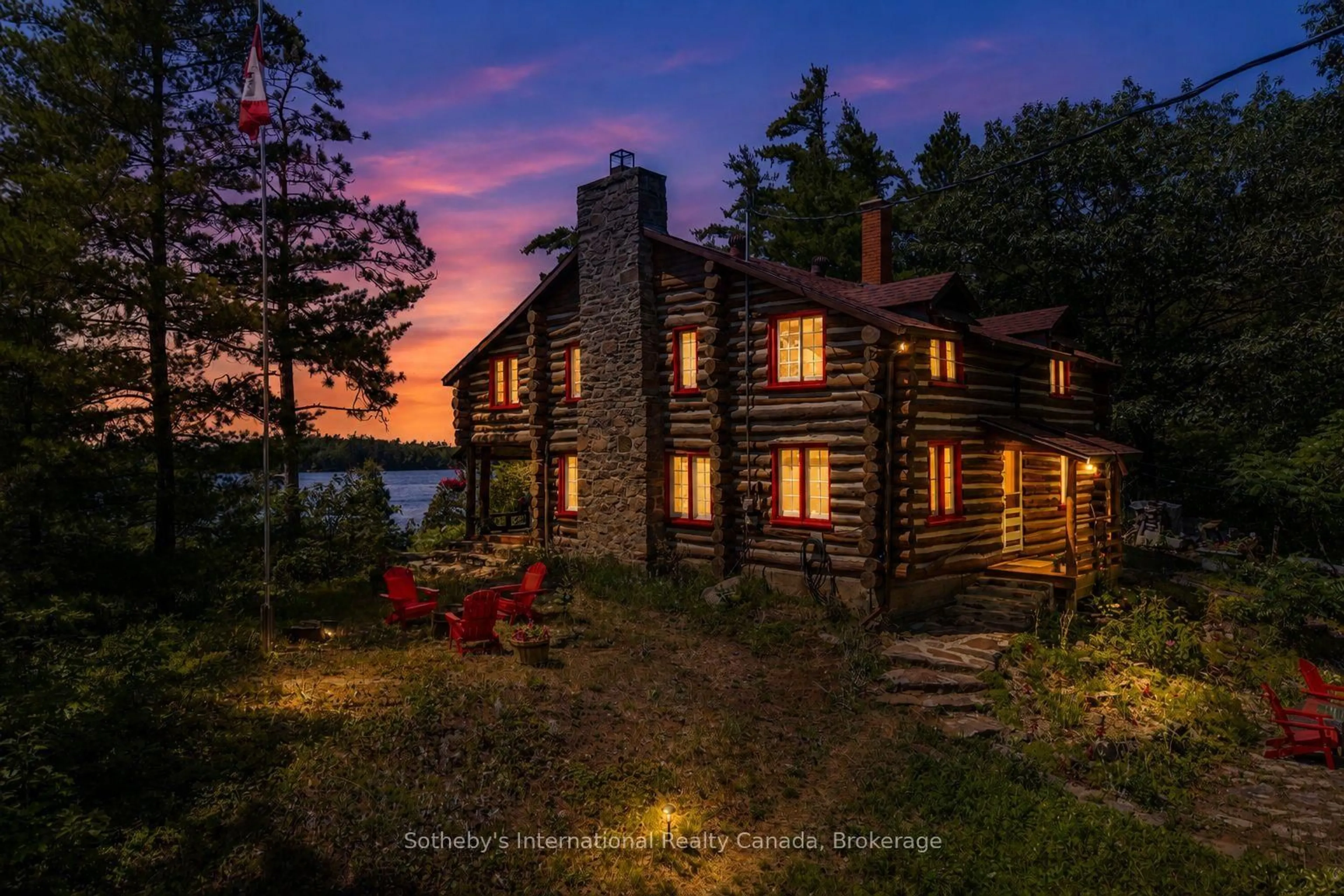 A pic from outside/outdoor area/front of a property/back of a property/a pic from drone, water/lake/river/ocean view for 1 Island 29kl Kahshe Lake - Cooee Island, Gravenhurst Ontario P0E 1G0
