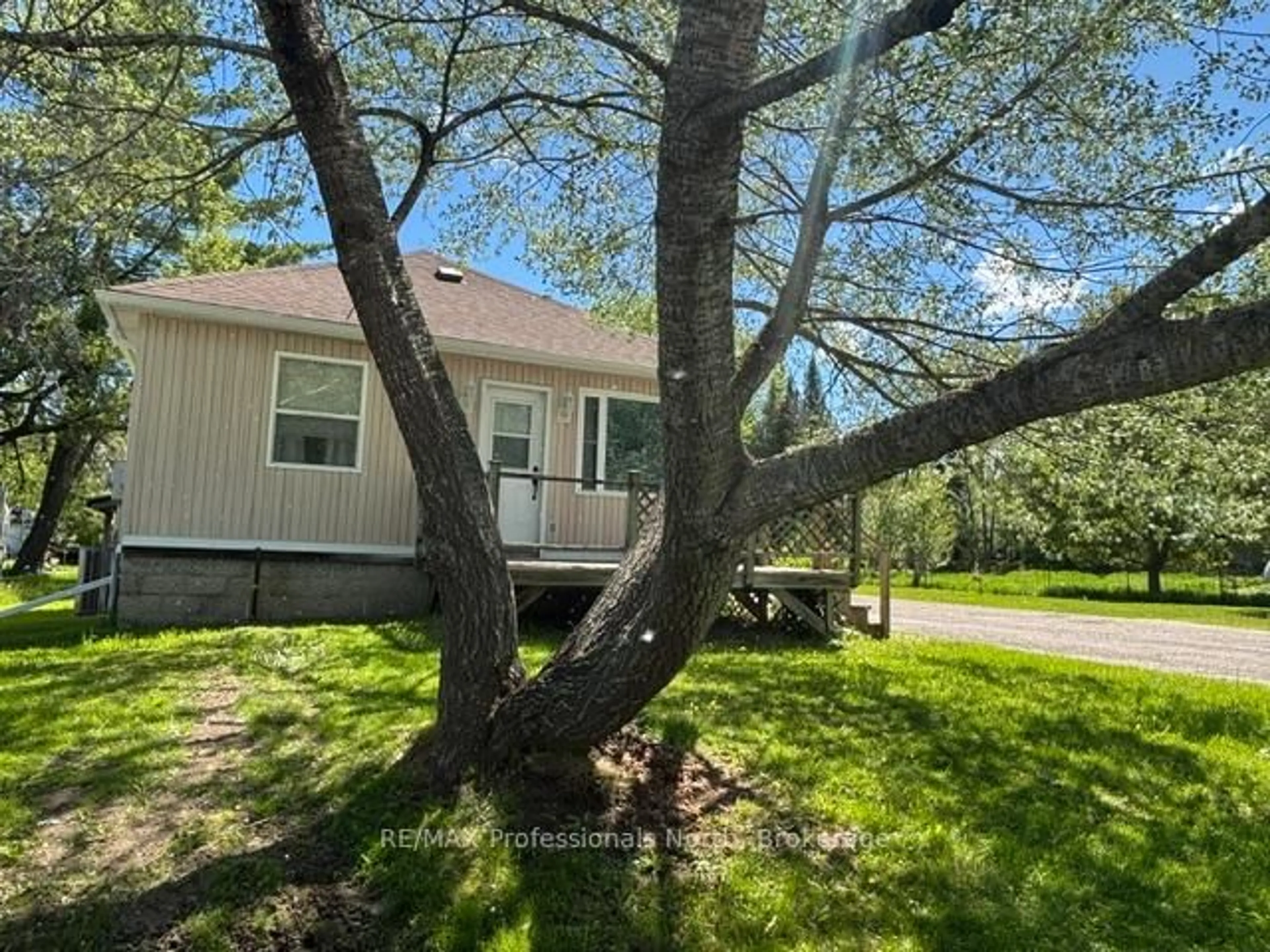 A pic from outside/outdoor area/front of a property/back of a property/a pic from drone, forest/trees view for 14 Chandos St, Minden Hills Ontario K0M 2K0