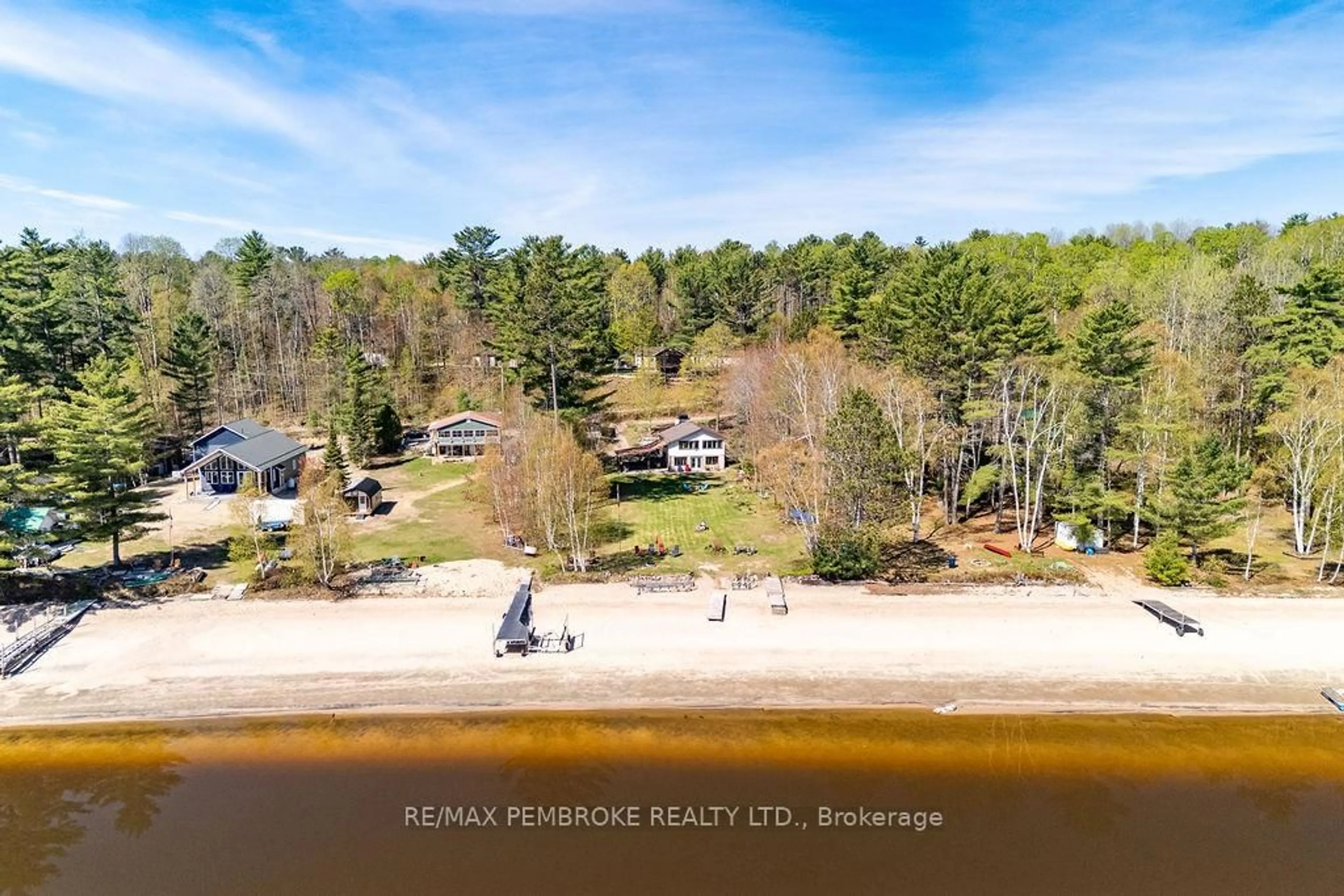 A pic from outside/outdoor area/front of a property/back of a property/a pic from drone, water/lake/river/ocean view for 634 Goldfinch Way, Stonecliffe Ontario K0J 2K0