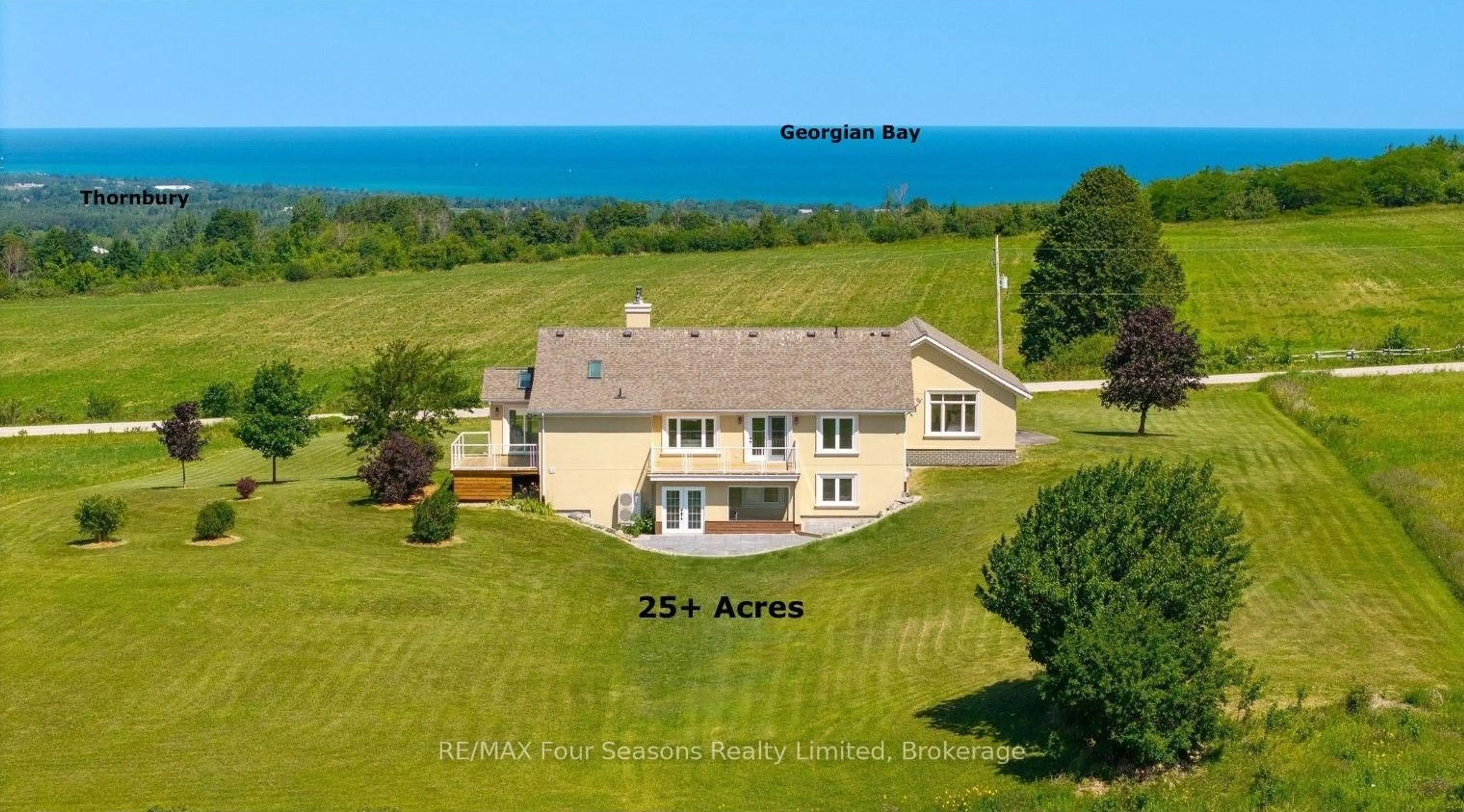 A pic from outside/outdoor area/front of a property/back of a property/a pic from drone, water/lake/river/ocean view for 728454 21st Sdrd, Blue Mountains Ontario N0H 1J0