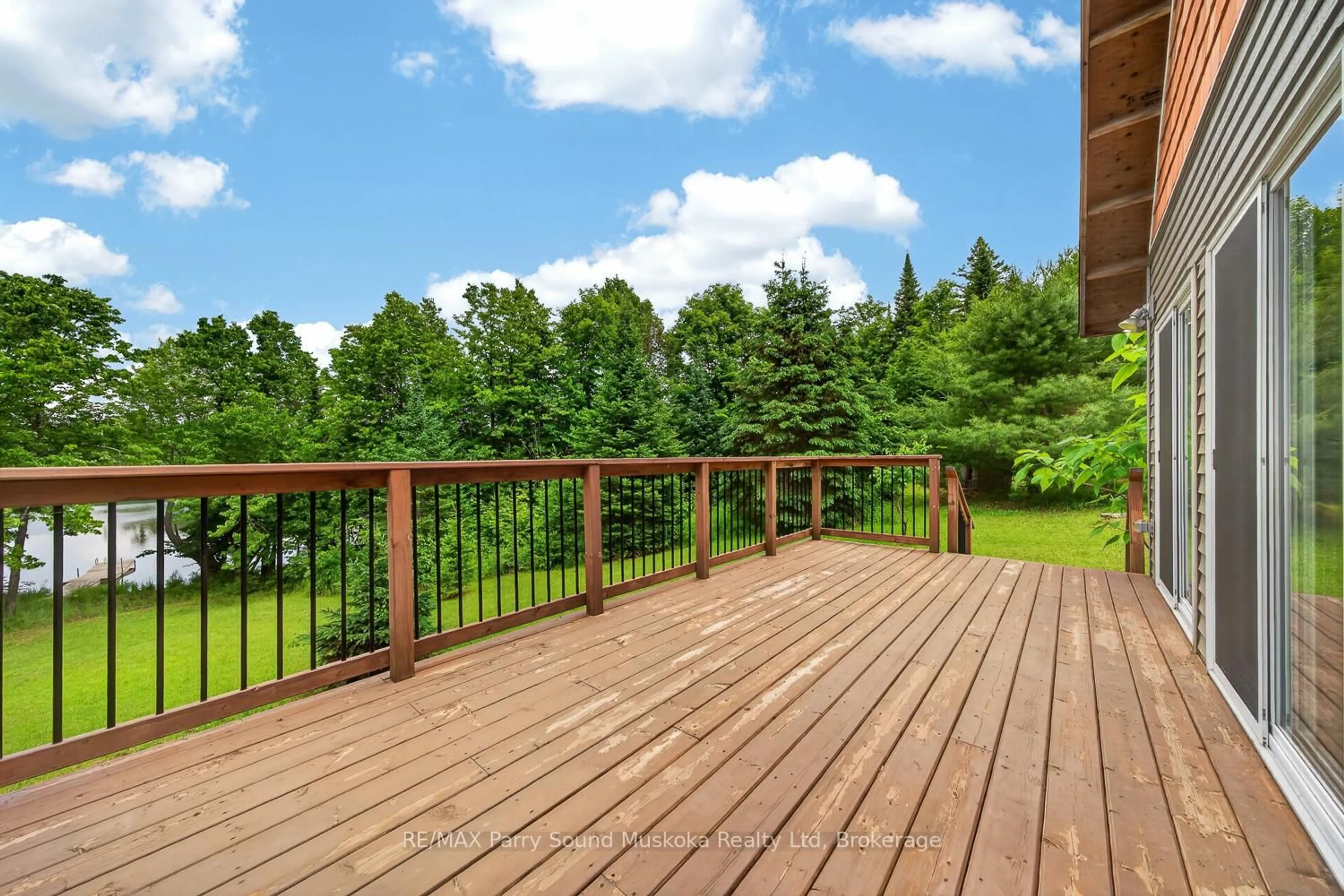Patio, forest/trees view for 39 Fire Route 200, McKellar Ontario P2A 0B4