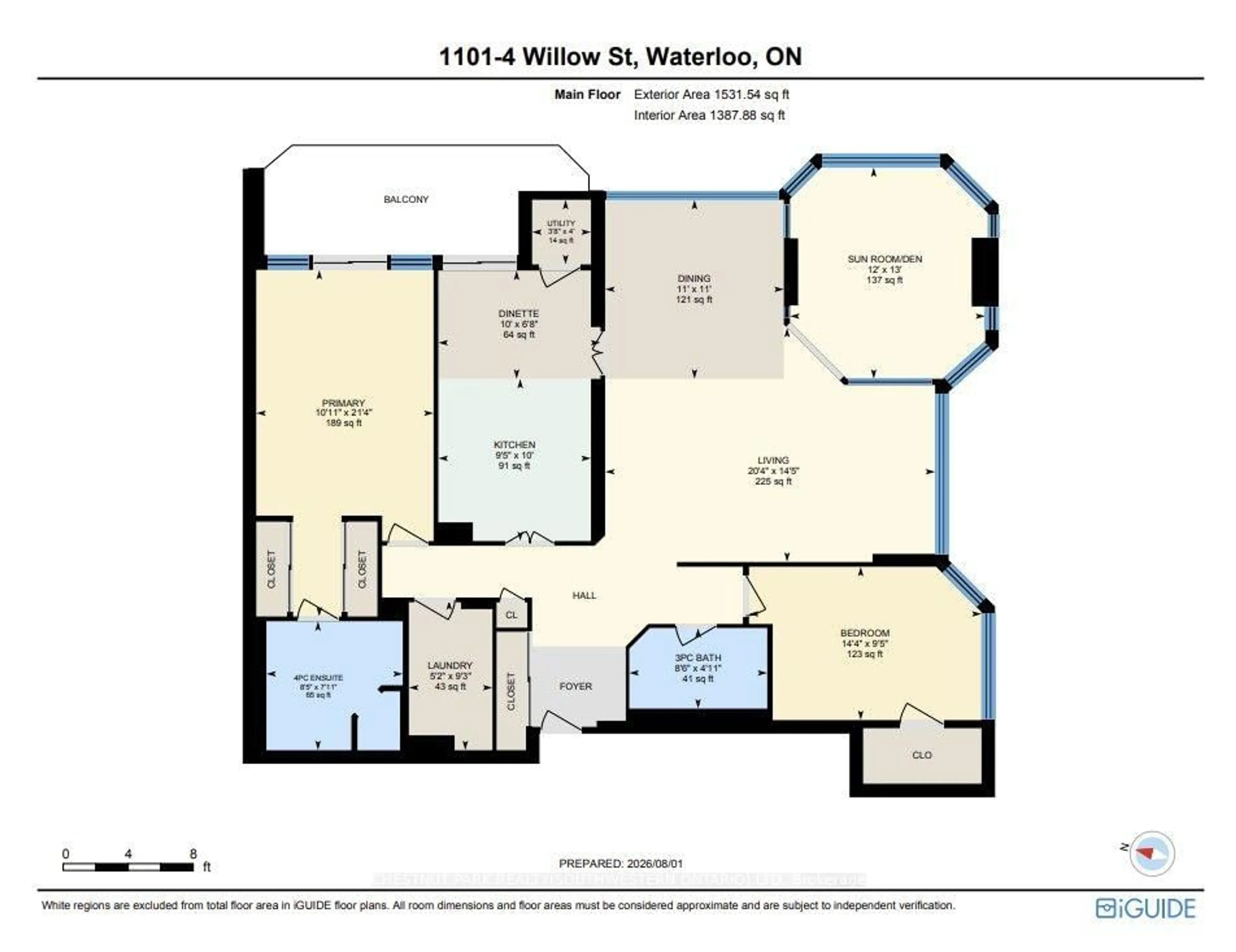 Floor plan for 4 Willow St #1101, Waterloo Ontario N2J 4S2