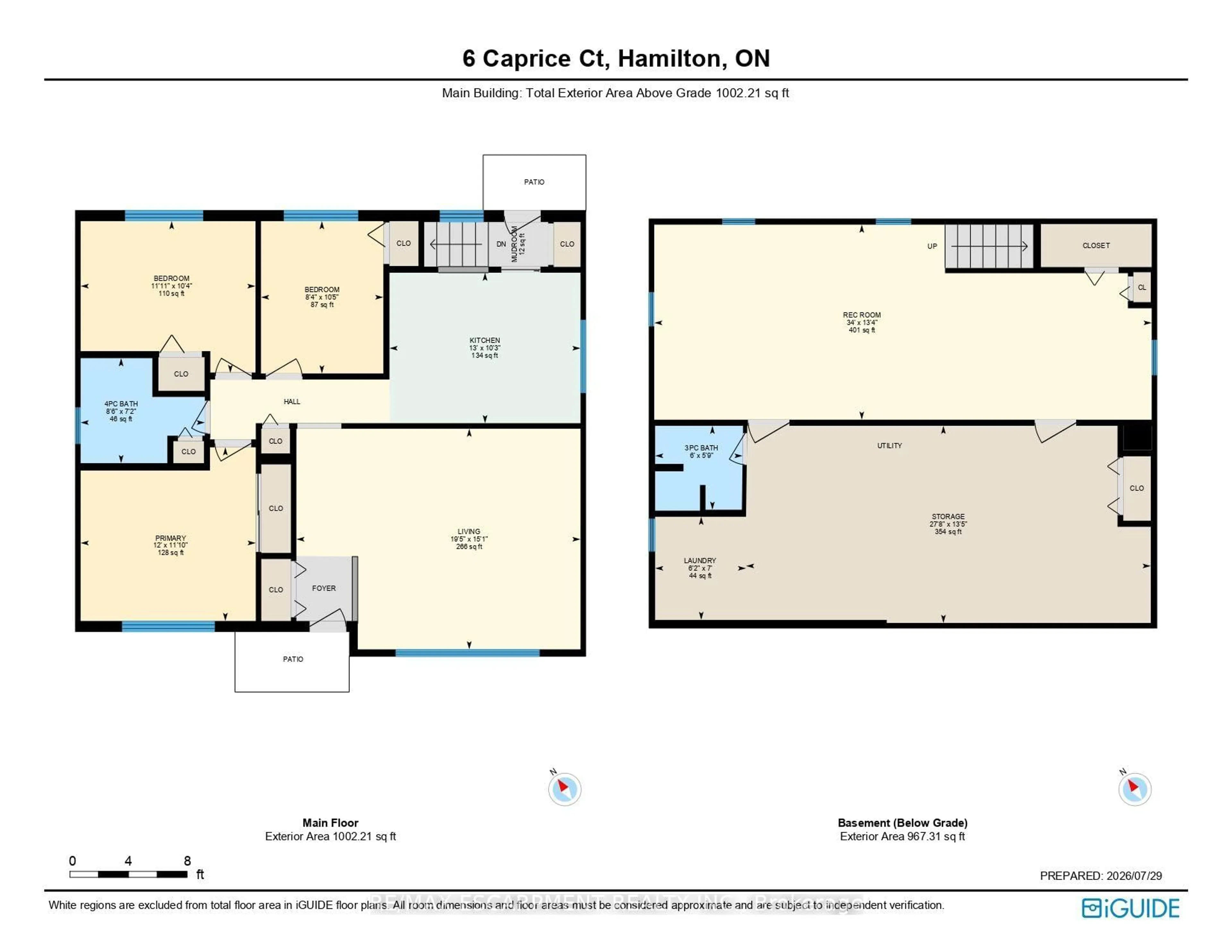Floor plan for 6 Caprice Crt, Hamilton Ontario L9C 2N5