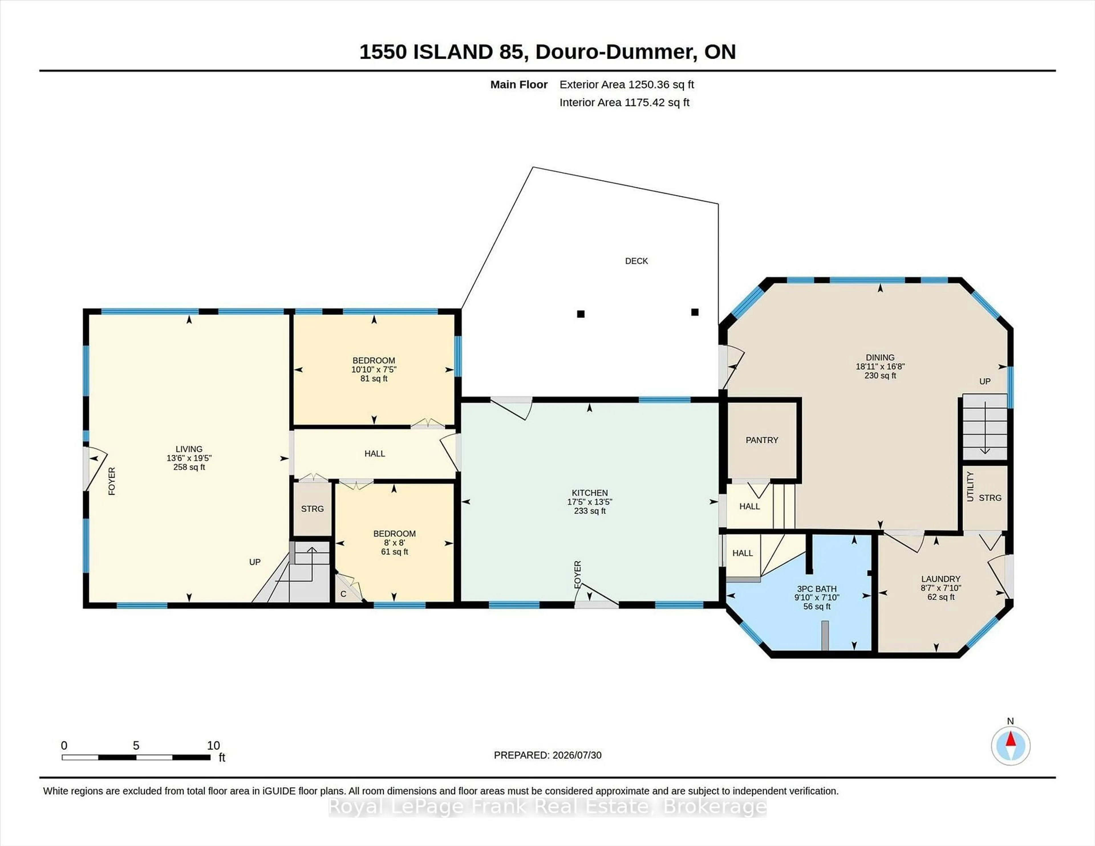 Floor plan for 1550 Island 85 Stoney Lake, Douro-Dummer Ontario K0L 2H0