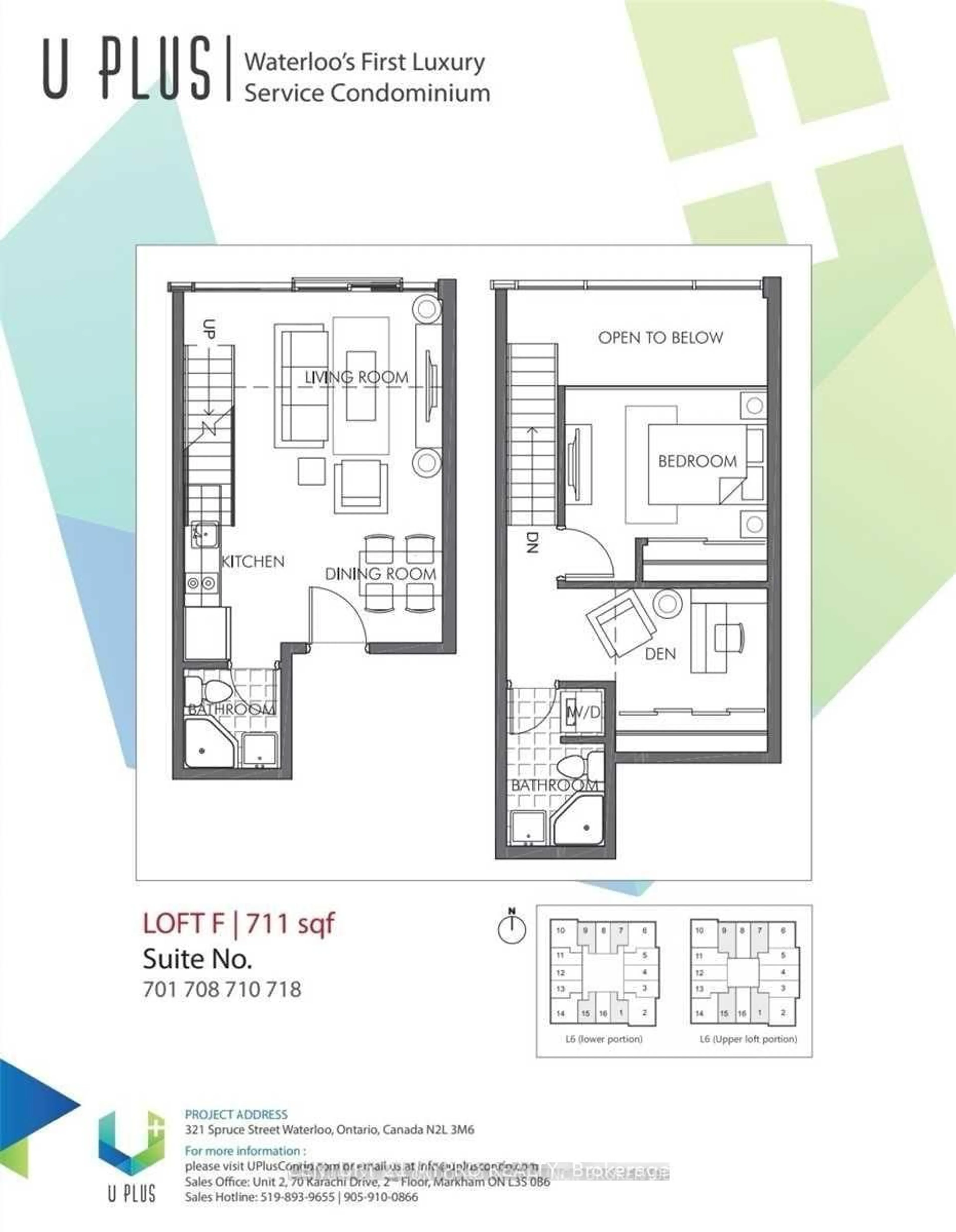 Floor plan for 321 Spruce St #710, Waterloo Ontario N2L 0G4