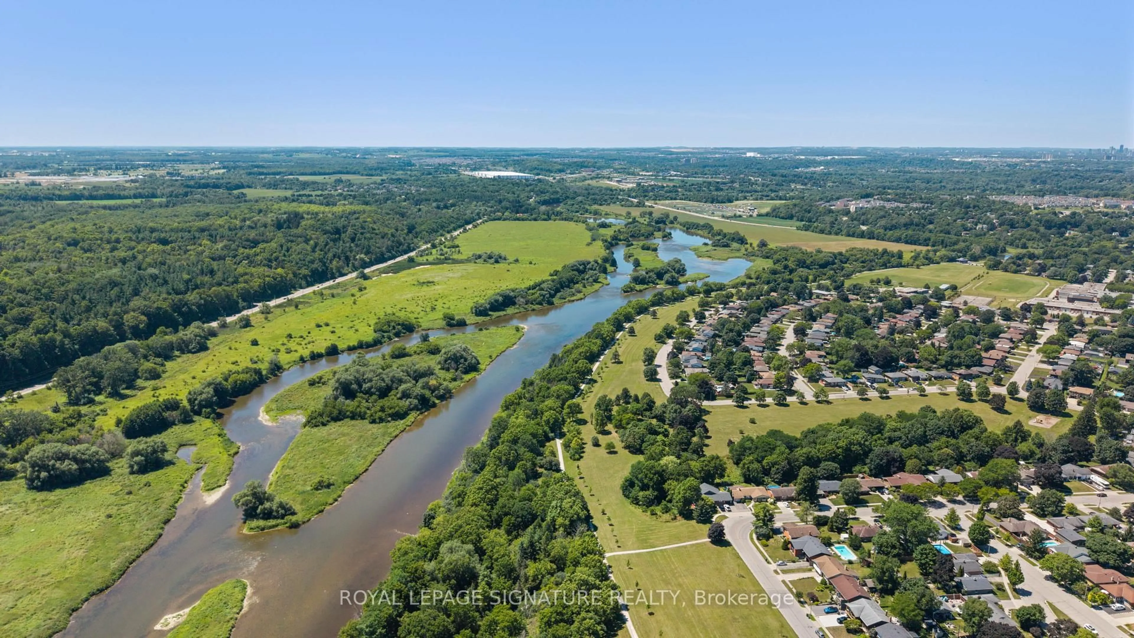 A pic from outside/outdoor area/front of a property/back of a property/a pic from drone, water/lake/river/ocean view for 1037 Clare Ave, Cambridge Ontario N3H 2E2