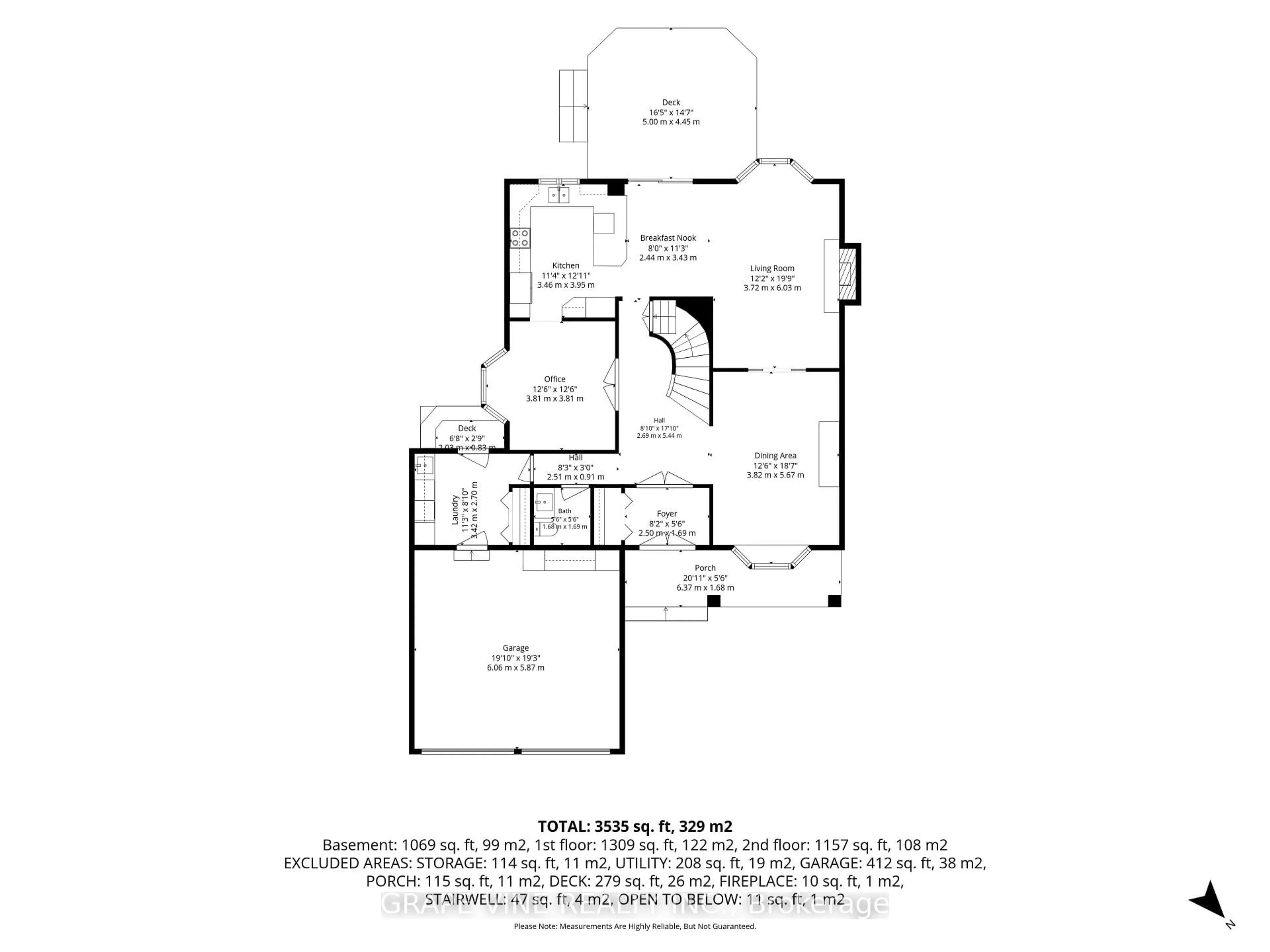 Floor plan for 36 Baslaw Dr, Ottawa Ontario K1G 5J9