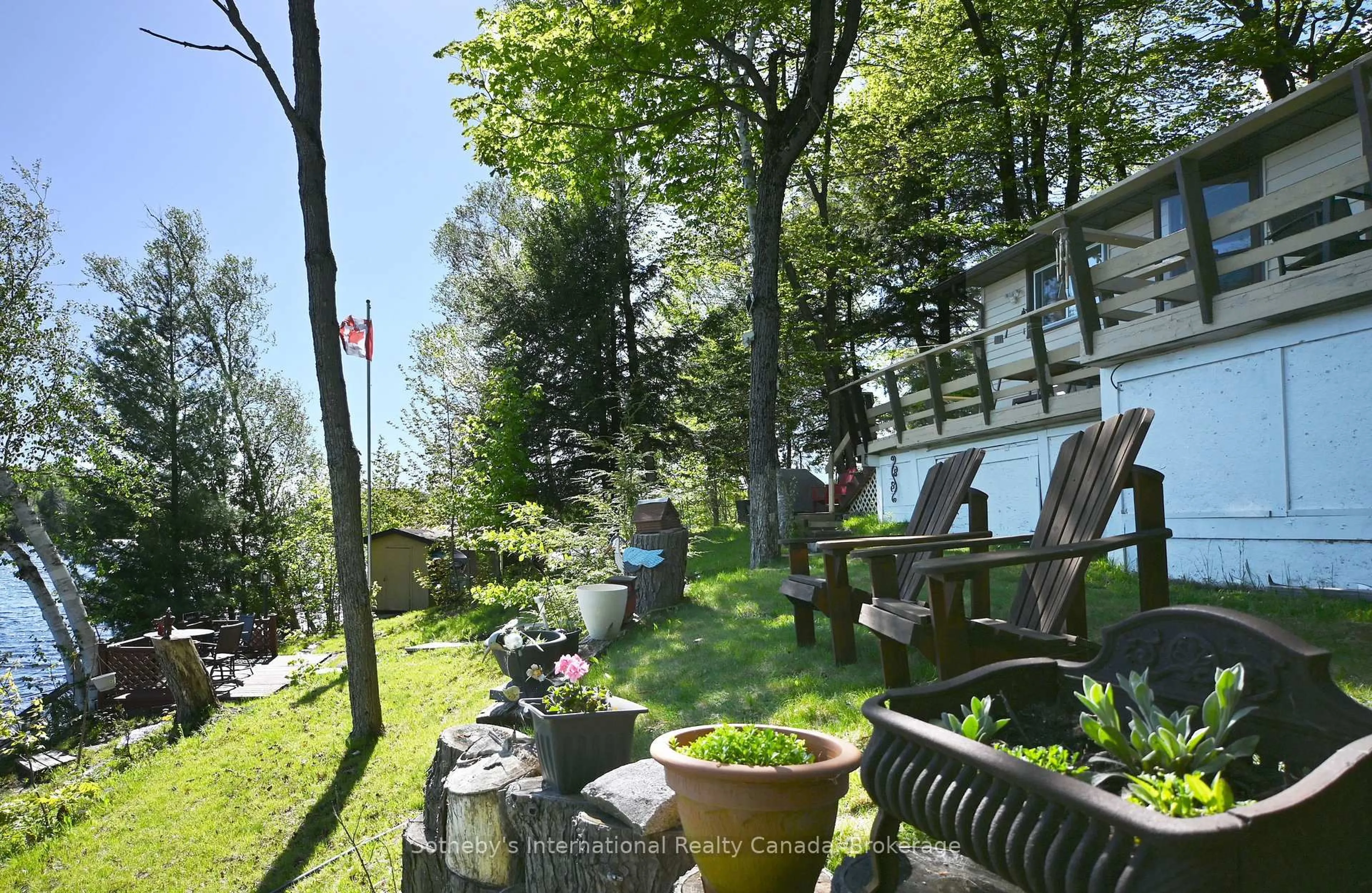 Patio, forest/trees view for 41 Deerfield Rd, McKellar Ontario P2A 0B4