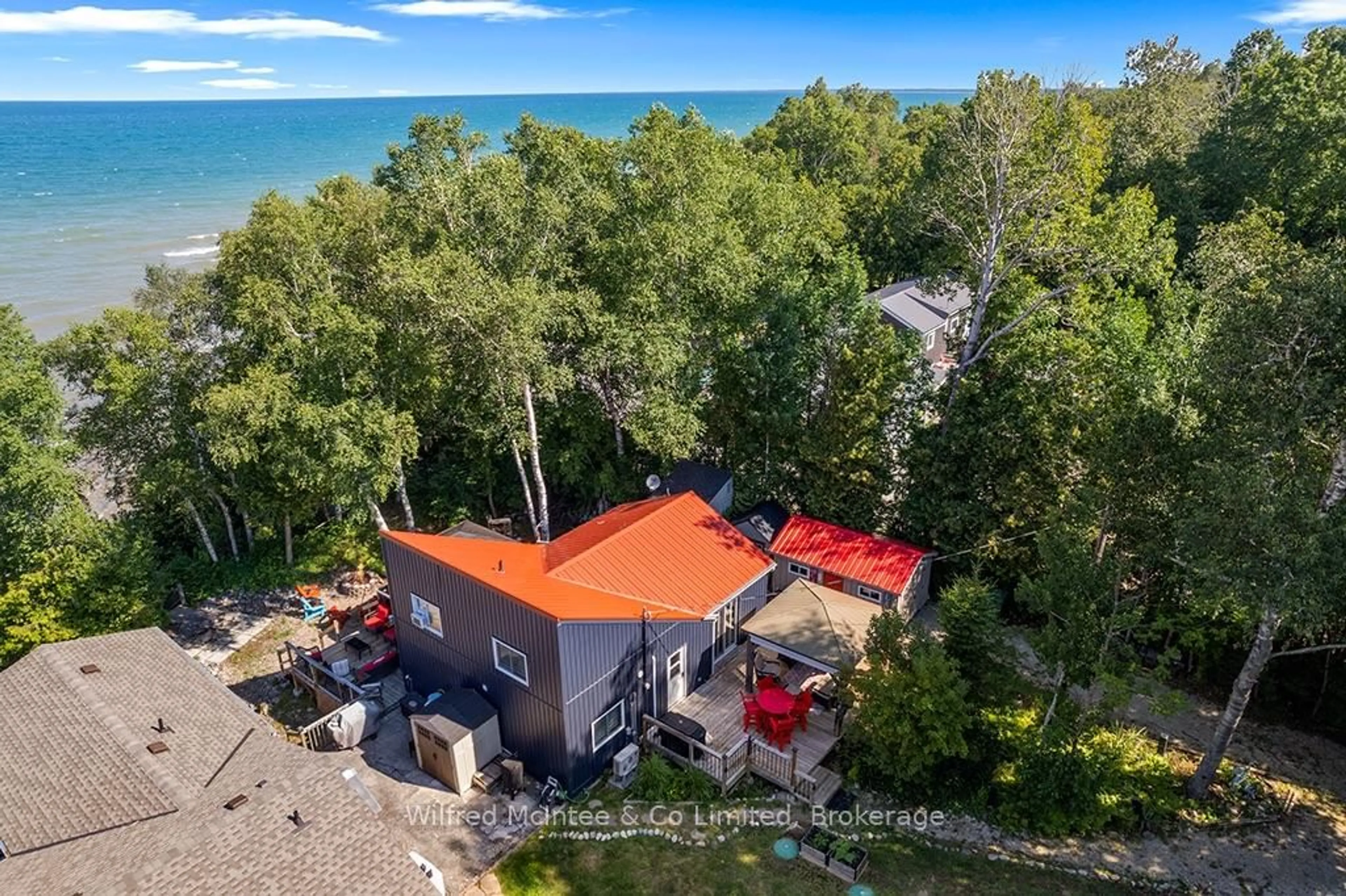 A pic from outside/outdoor area/front of a property/back of a property/a pic from drone, water/lake/river/ocean view for 763 BRUCE ROAD 13, Native Leased Lands Ontario N0H 2L0