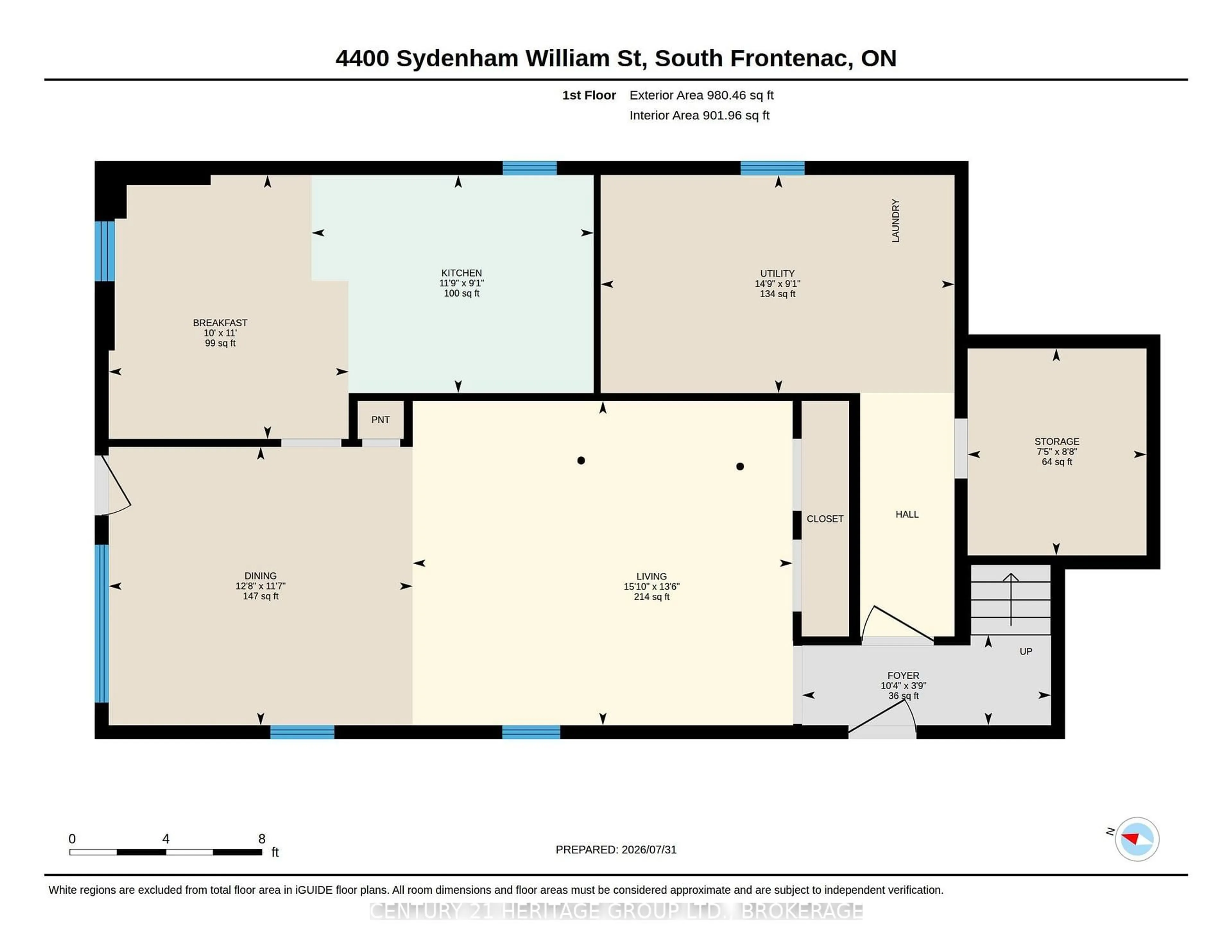 Floor plan for 4400 WILLIAM St, Sydenham Ontario K0H 2T0